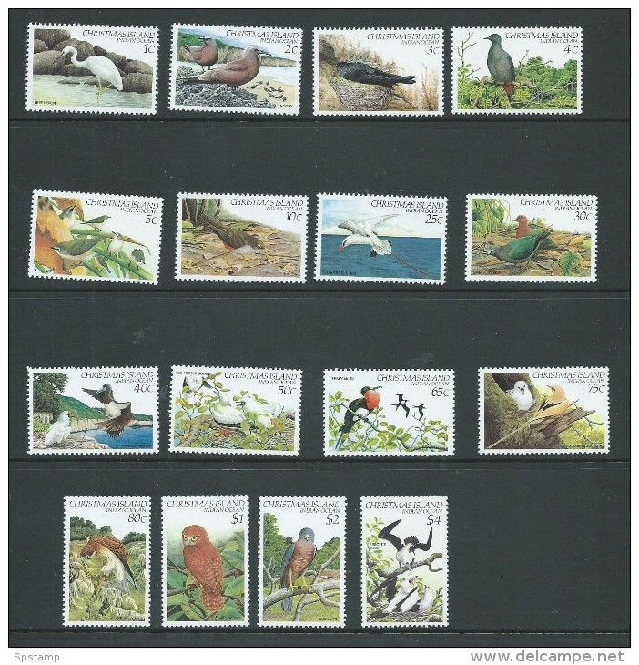 Christmas Island 1982 Bird Definitive Set Of 16 MNH - Christmas Island