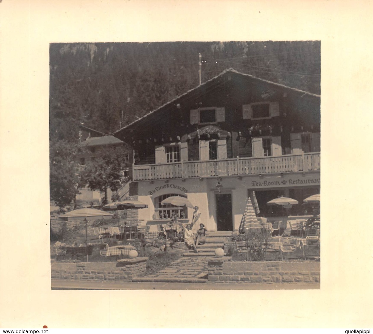 09454 "SVIZZERA - AU VIEUX CHAMPEX - ORSIERES - VALLESE - 1954" ANIMATA. FOTO ORIGINALE - Luoghi