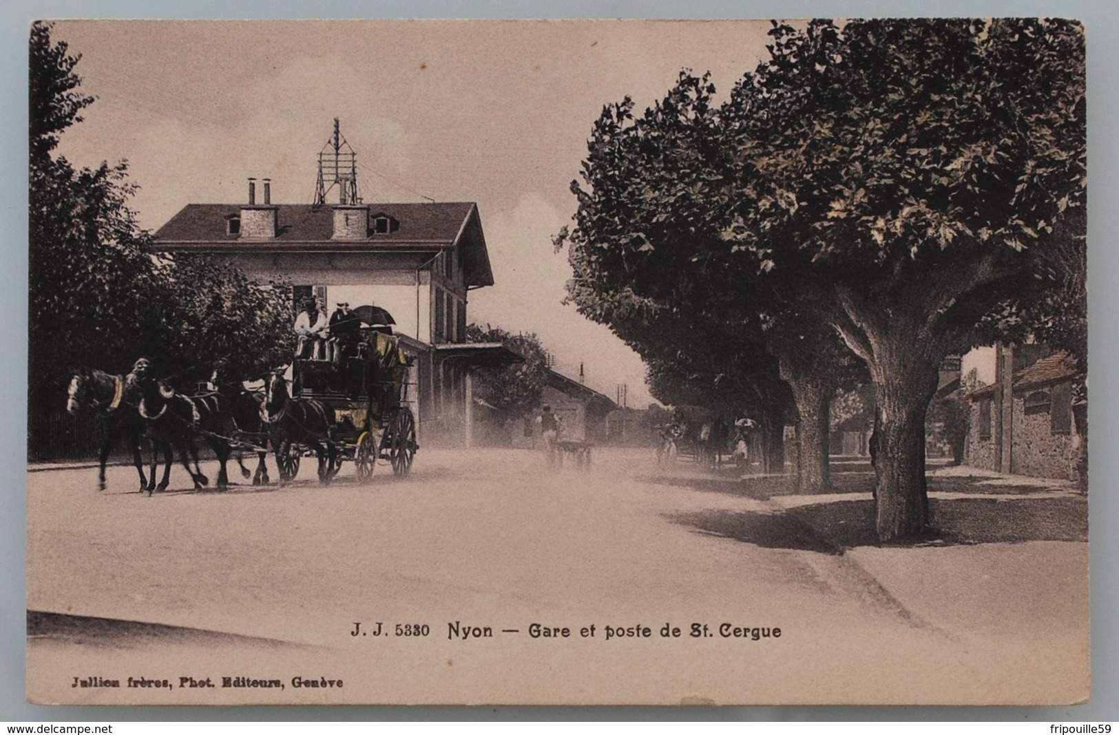 J.J. 5330 - Nyon - Gare Et Poste De St-Cergue - Jullien Frères, Photo-Editeurs, Genève - Vers 1910 - Nyon