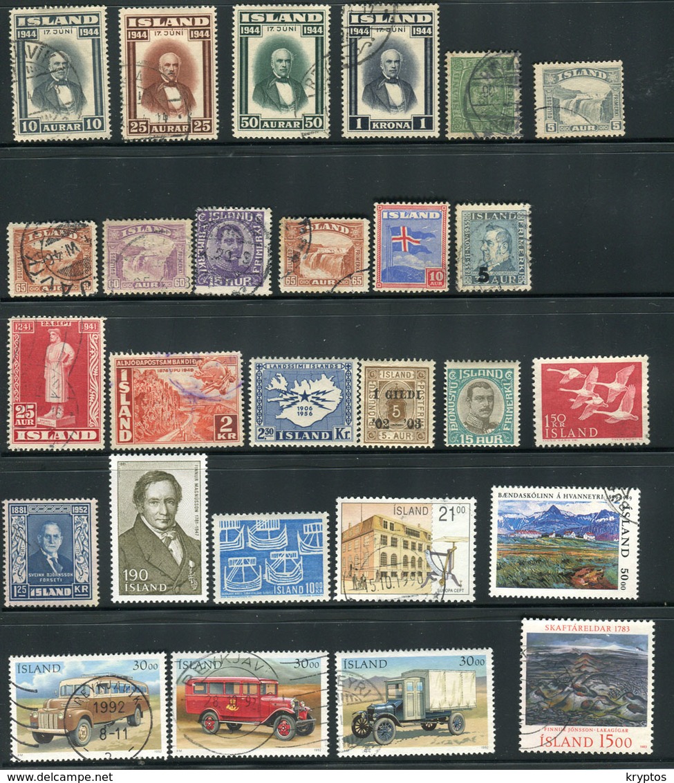 Iceland. A Selection Of 27 Different Stamps - Colecciones & Series