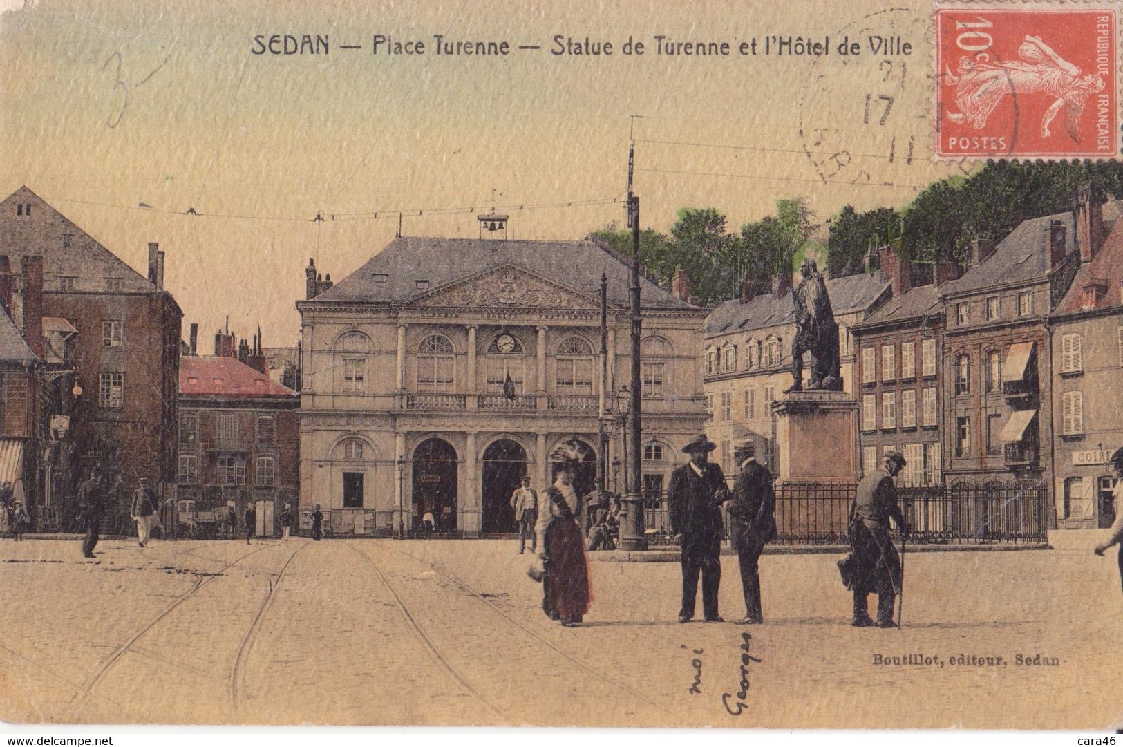 CPA -  SEDAN  -  Place Turenne, Statue De Turenne - Sedan