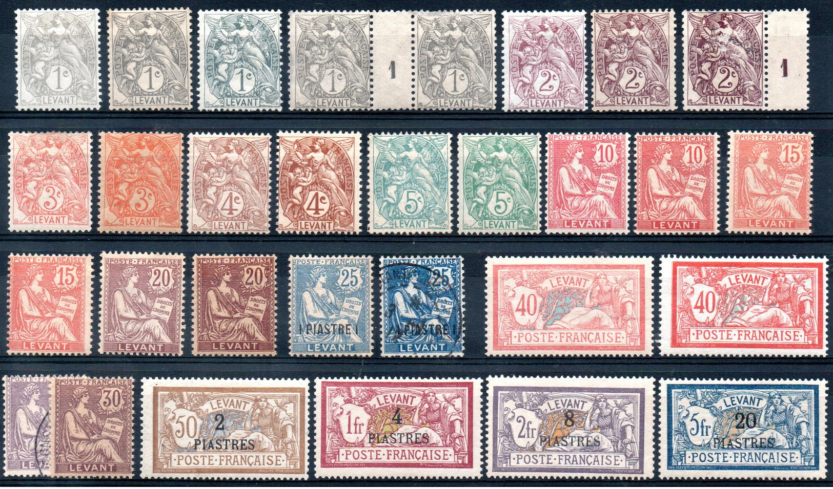 LEVANT - YT N° 9 à 23 + Variantes - Neufs * - MH - Cote: 109,50 € - Unused Stamps