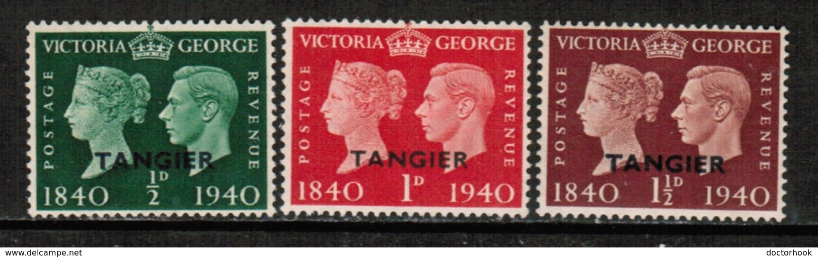GREAT BRITAIN---Offices In Morocco  Scott # 518-20* VF MINT LH  (Stamp Scan # 525) - Morocco Agencies / Tangier (...-1958)