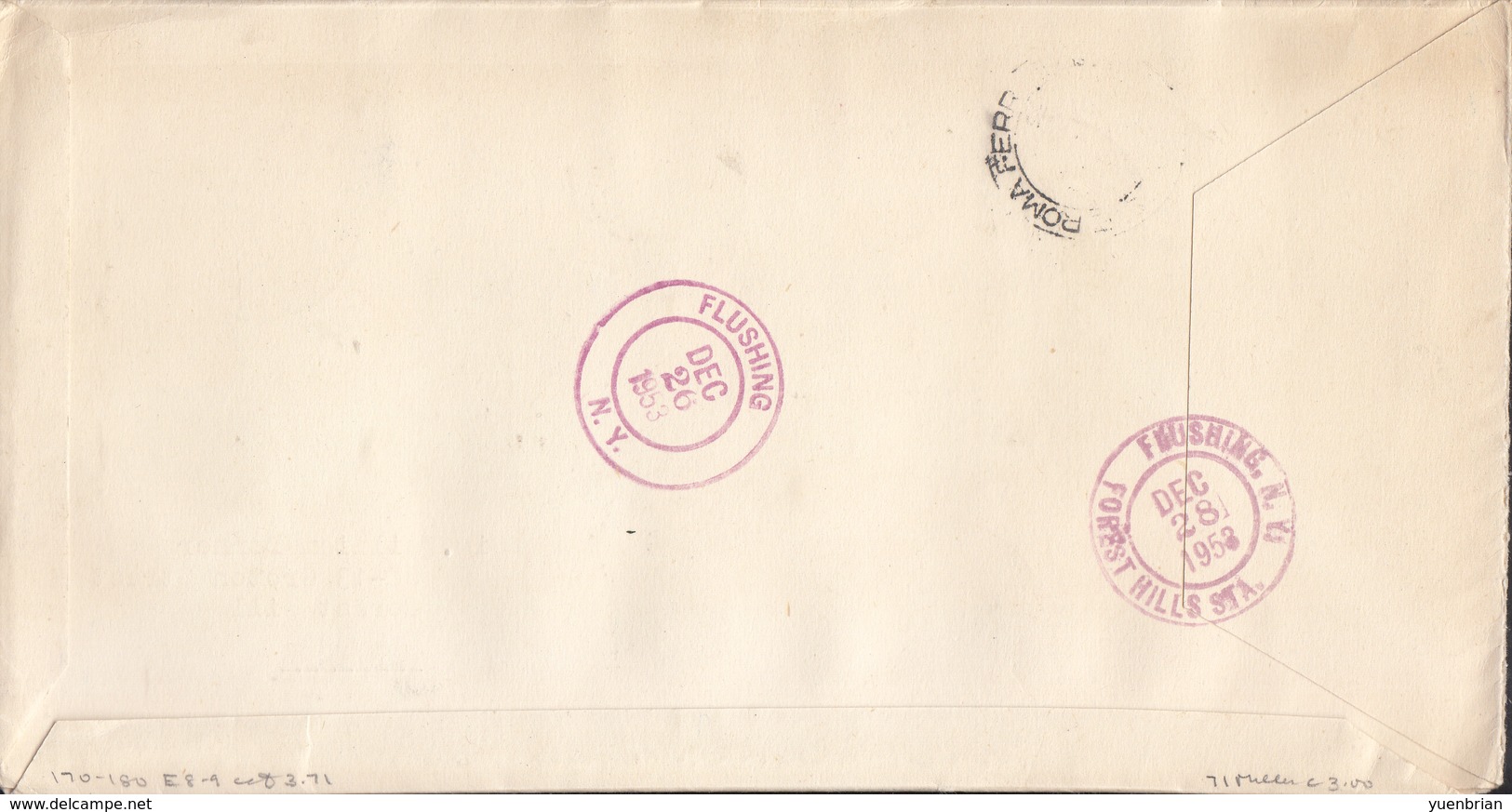 Somalia, 1953, Postal Used Cover To New York With Arrival Chop On The Back, Good Condition - Ostriches