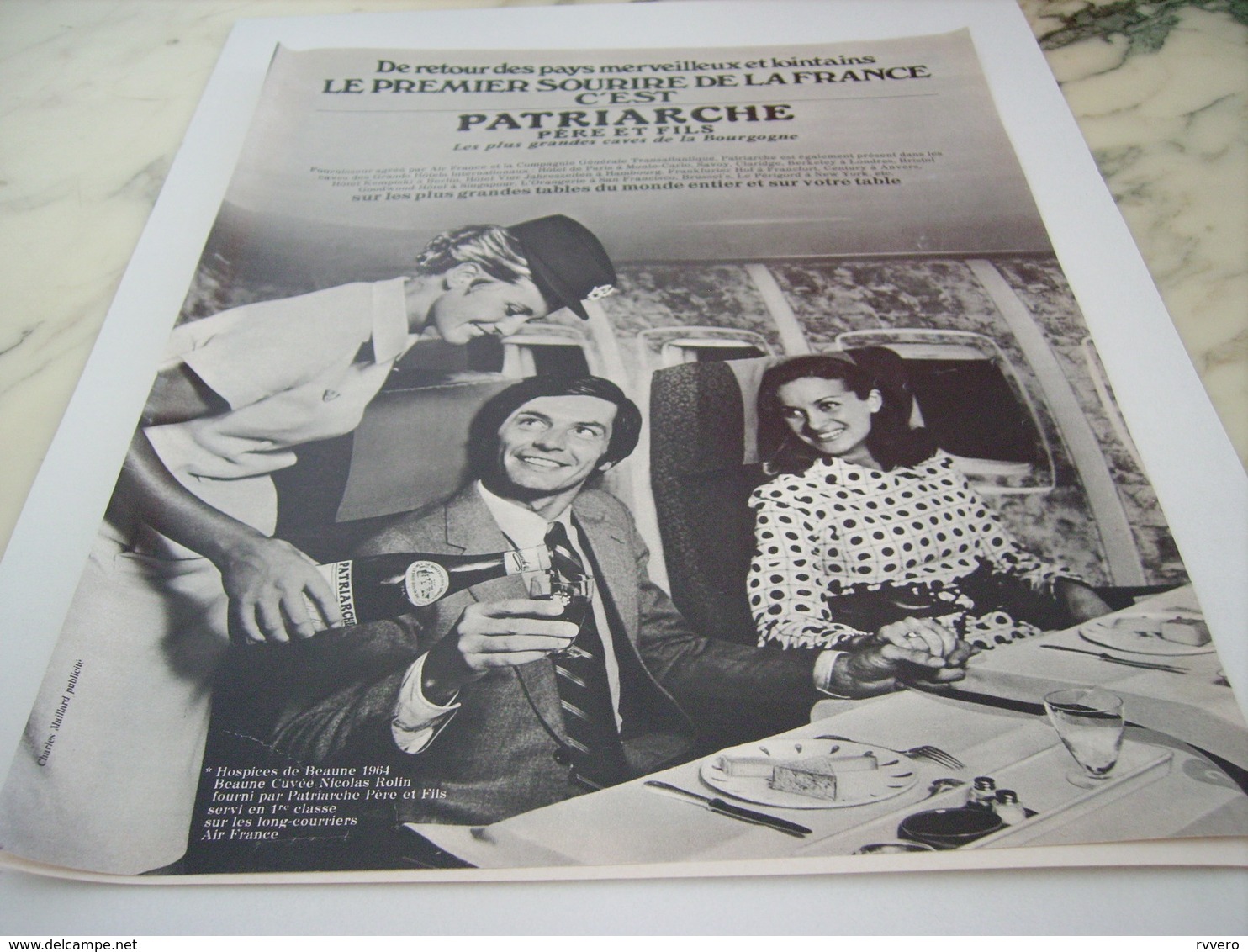 ANCIENNE PUBLICITE 1 ER SOURIRE DE FRANCE VIN LES  BOURGOGNES PATRIARCHE 1968 - Alcools