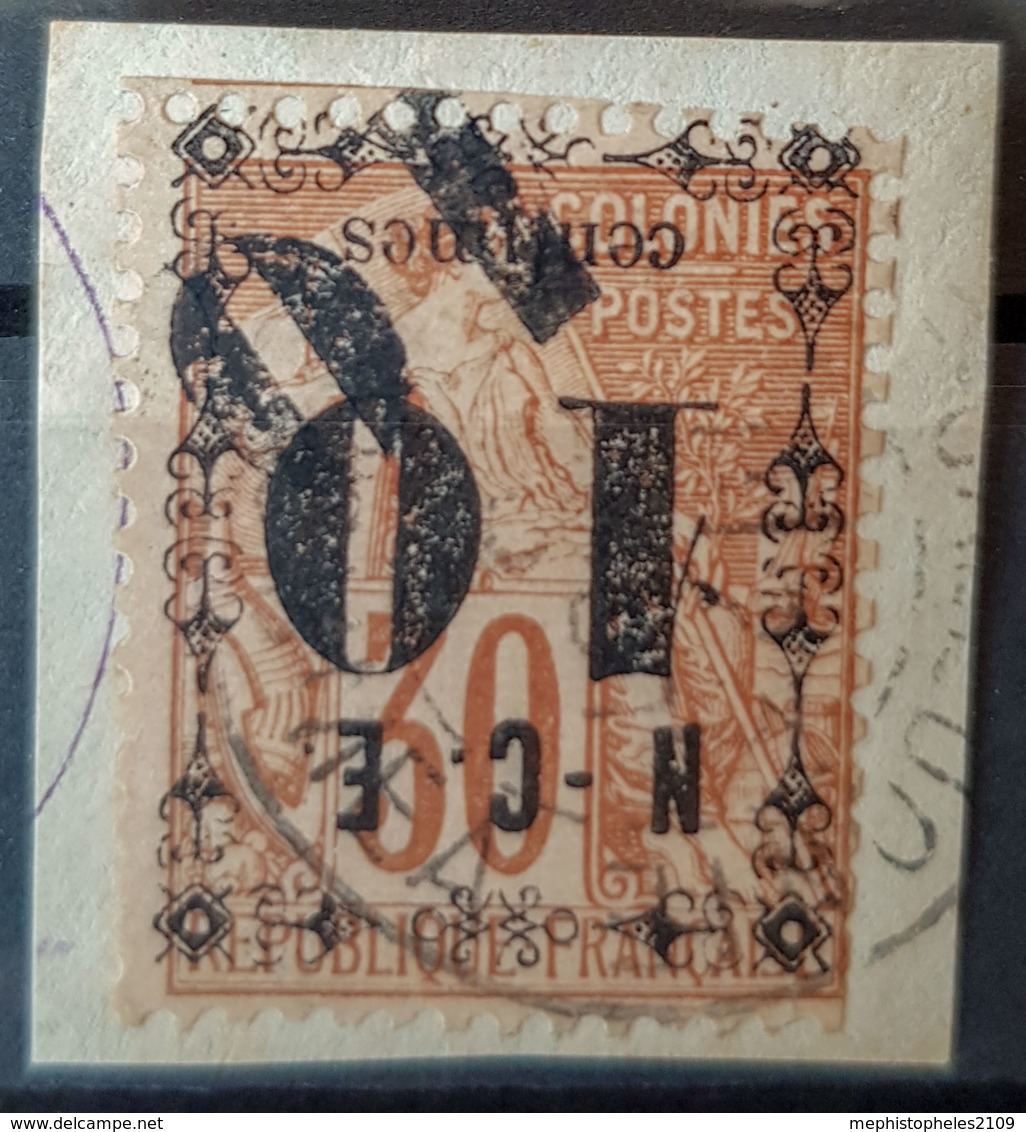 NOUVELLE CALÉDONIE - Canceled - YT 12c - 10c - On Paper - Double Overprint Inversed! - Used Stamps