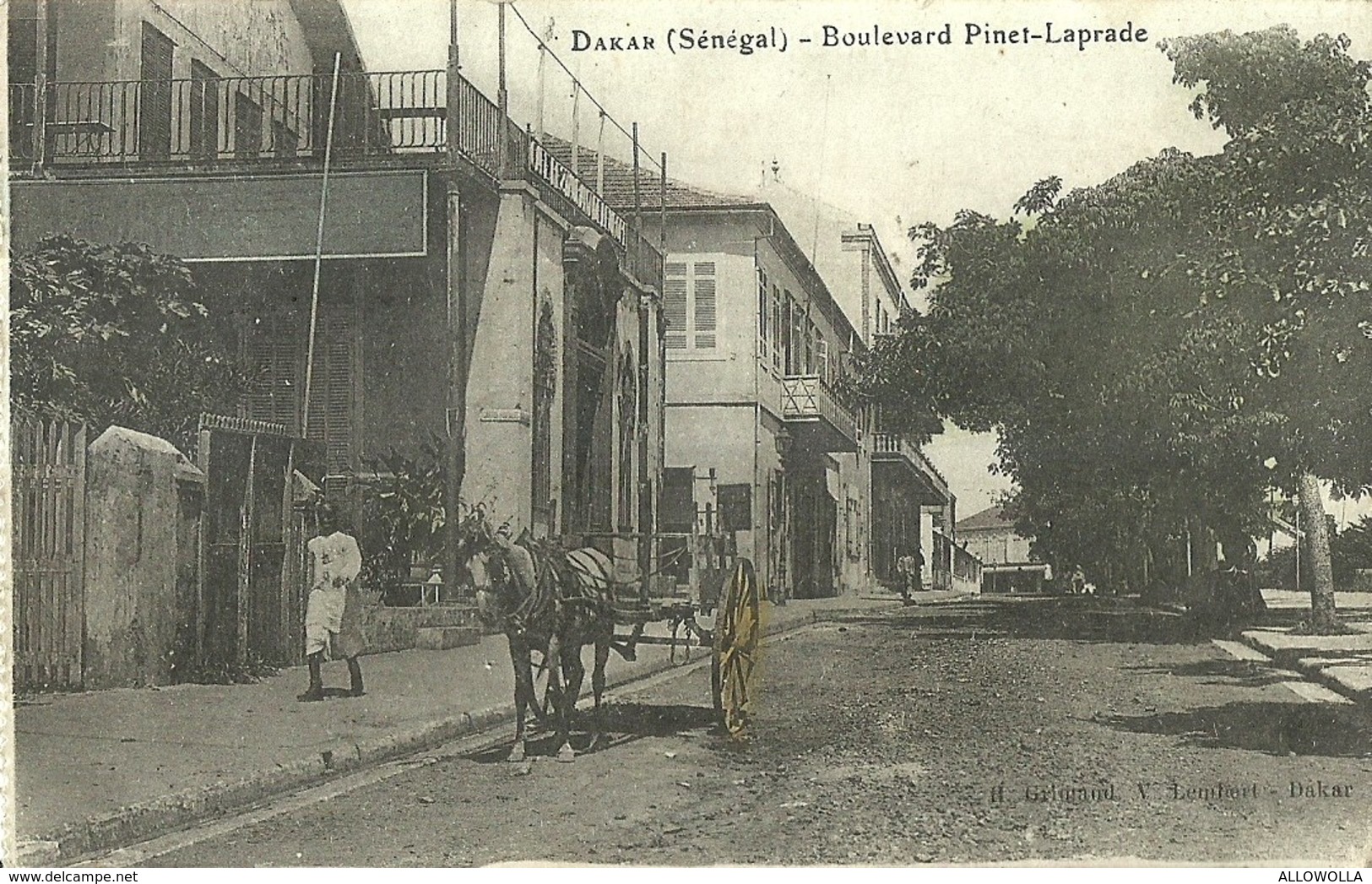 5086 "DAKAR (SENEGAL)-BOULEVARD PINET-LAPRADE "ANIMATA- CART. ORIG. SPED. 1911 - Senegal