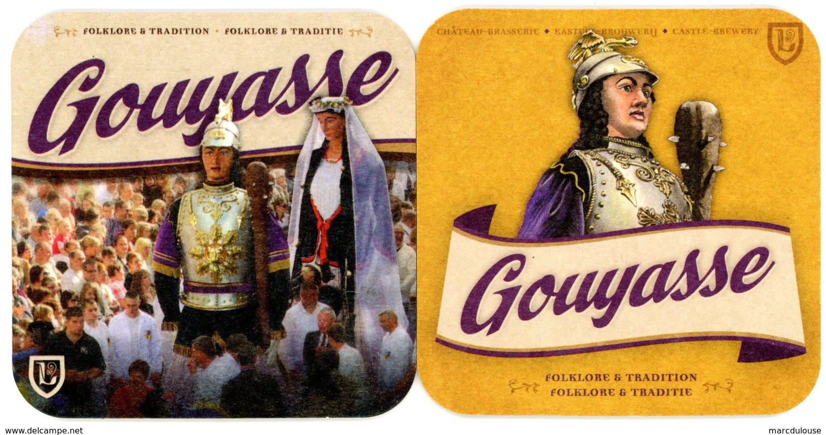 Gouyasse. Goliath Et Madame. Géants De La Ducasse D'Ath. Château-brasserie. Folklore Et Tradition. Reuzen. - Sous-bocks