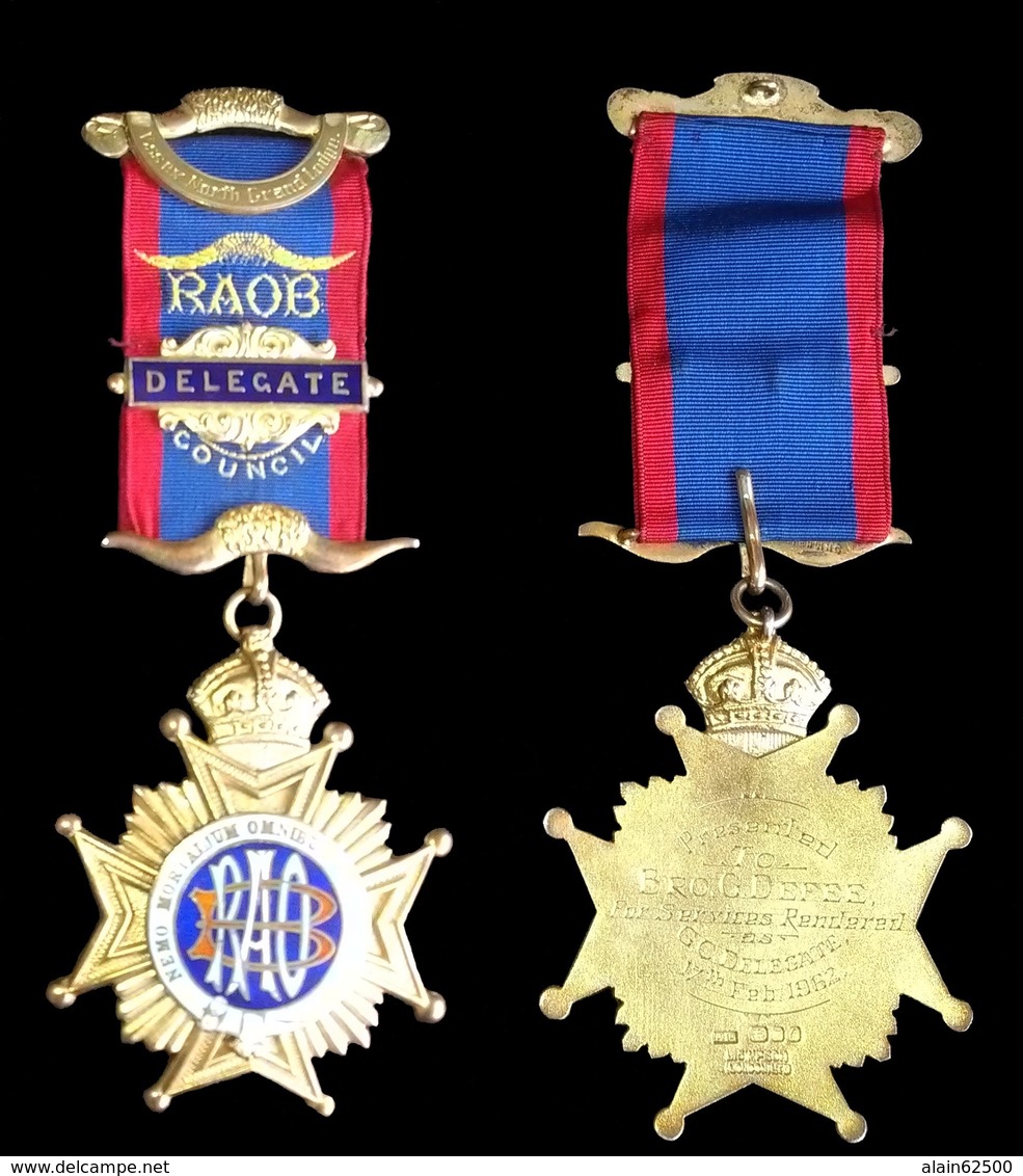 MEDAILLE FRANC MACON . RAOB COUNCIL . DELEGATE . - Professionnels/De Société