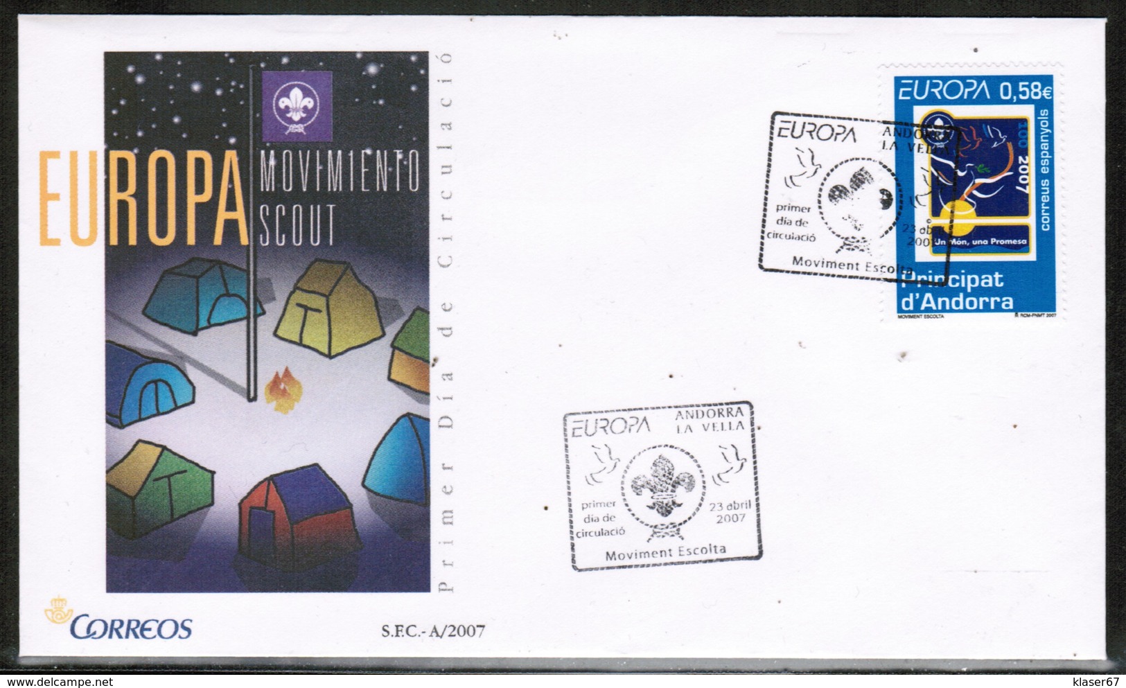 CEPT 2007 AD ES ANDORRA SPAIN FDC - 2007