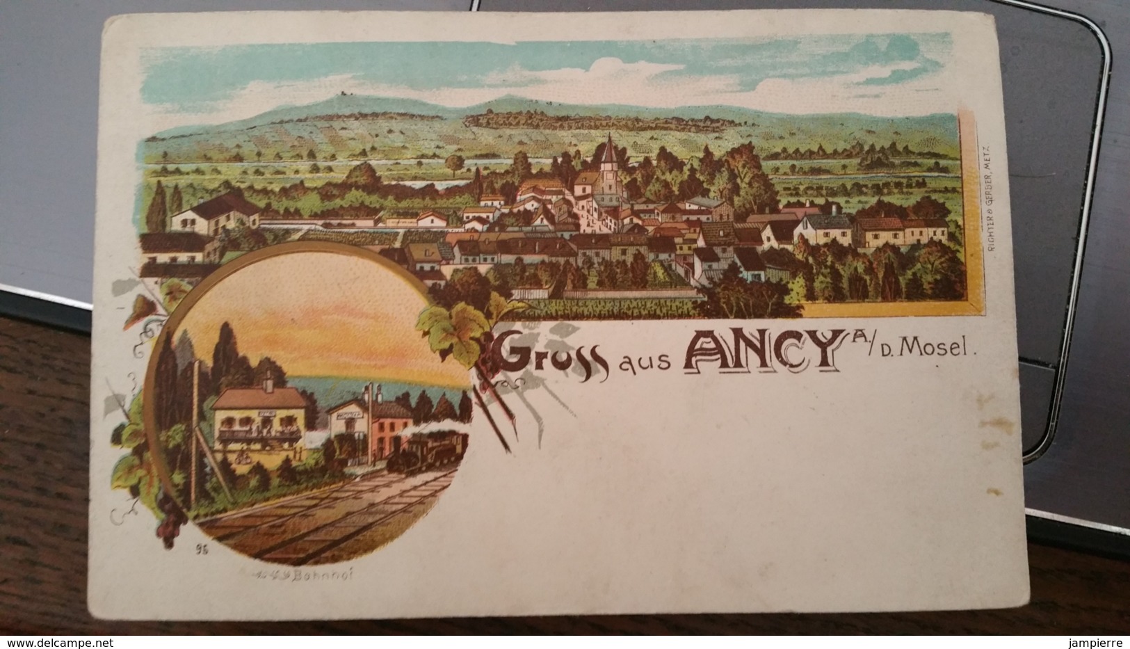 Carte Pionnière Litho - Gruss Aus Ancy Mosel (Ancy-sur-Moselle) - Bahnhof (gare) - Autres & Non Classés