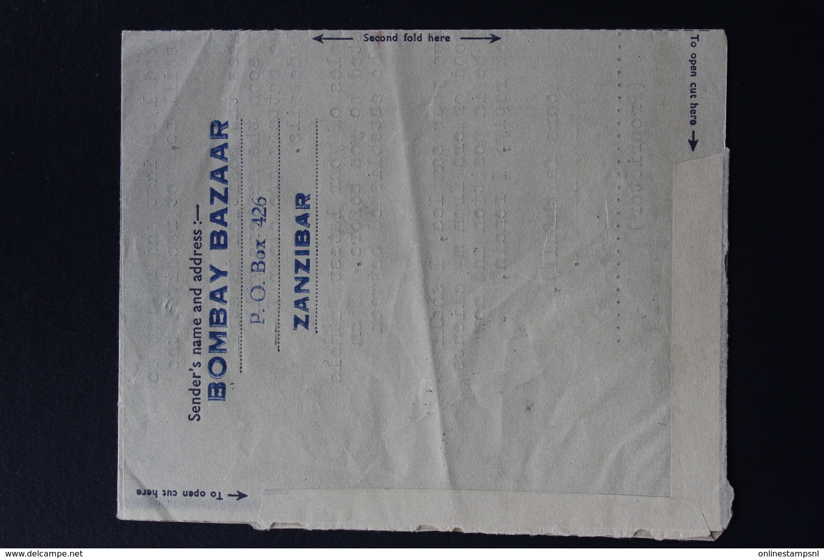 ZANZIBAR AIRLETTER  1952 TO RIJSWIJK HOLLAND SG 347 - Zanzibar (...-1963)