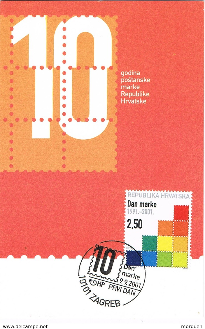 33679. Tarjeta Maxima ZAGREB (Yugoslavia) 2001. 10 Aniversario Correos Reoublica Croacia - Cartas & Documentos