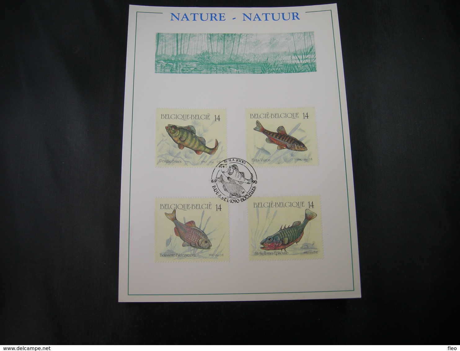 BELG.1990 2383 2384 2385 & 2386 FDC ( Brus/Brux ) Filatelic Card : " Natuur , Vissen / Nature , Poissons " - 1981-1990