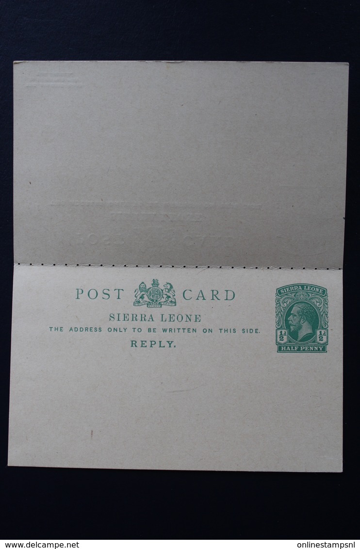 SIERRA LEONE 2 POSTCARDS HG 11 + 13 (WITH ANSWER) NOT USED - Sierra Leona (...-1960)