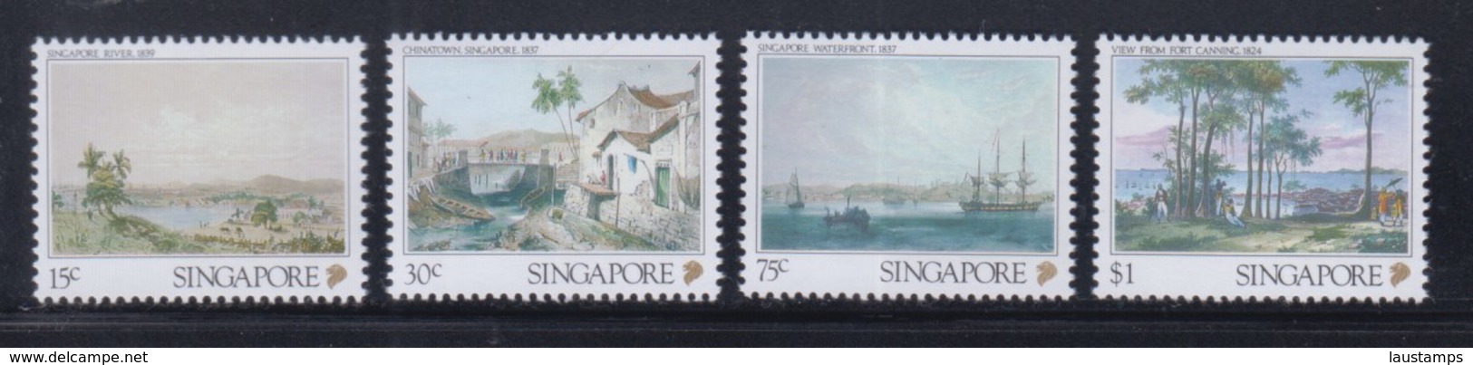 Singapore 1990 Art Series-Lithographs Of 19th Century Singapore MNH - Singapore (1959-...)