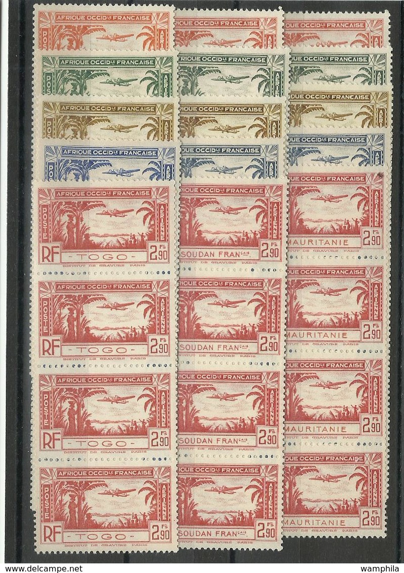 1940  PA 1 à 5  De 5 Pays Colonies Afrique Noire,  Cote YT 106€ 64 Voir Description - Non Classés