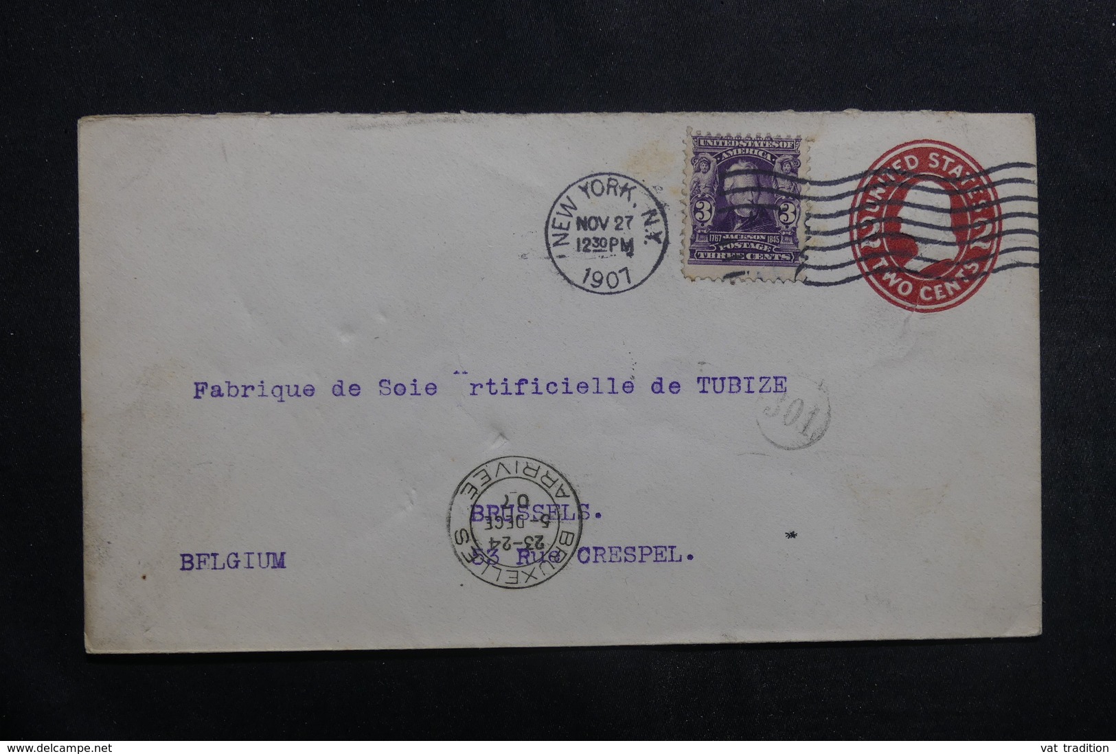 ETATS UNIS - Entier Postal + Complément De New York En 1907 Pour La Belgique - L 40020 - 1901-20