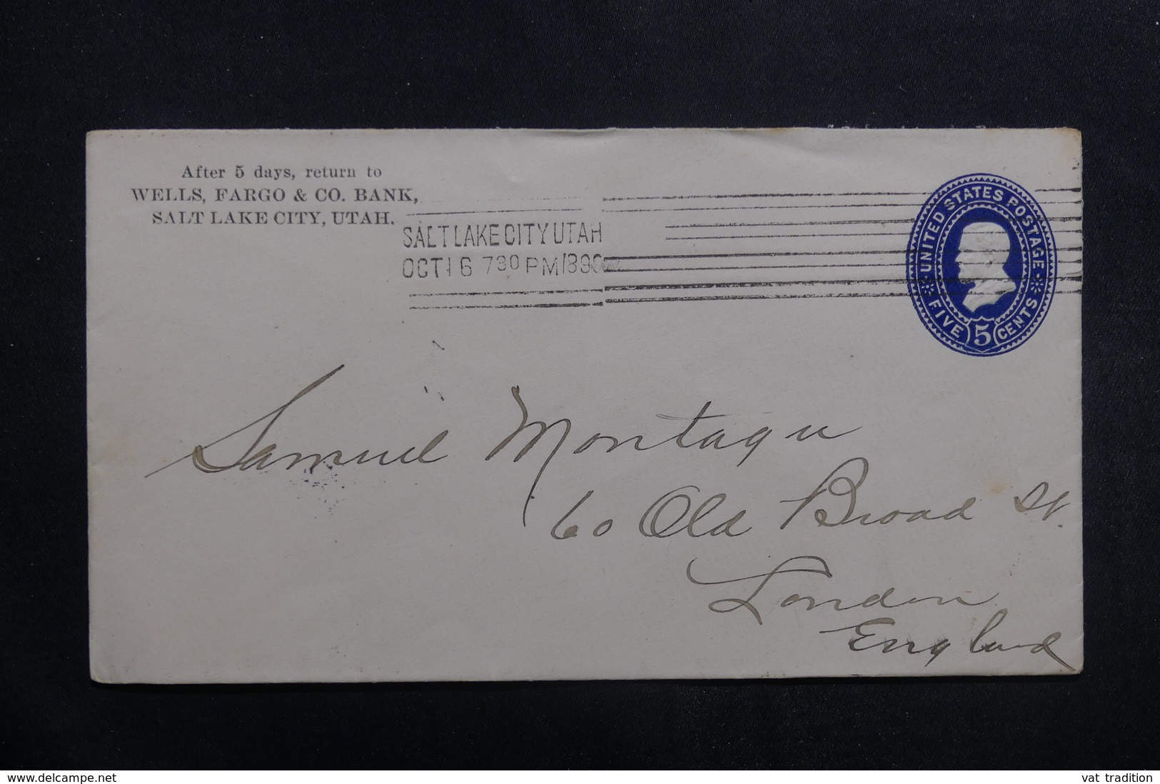ETATS UNIS - Entier Postal De Salt Lake City Pour Londres En 1899 - L 40021 - ...-1900