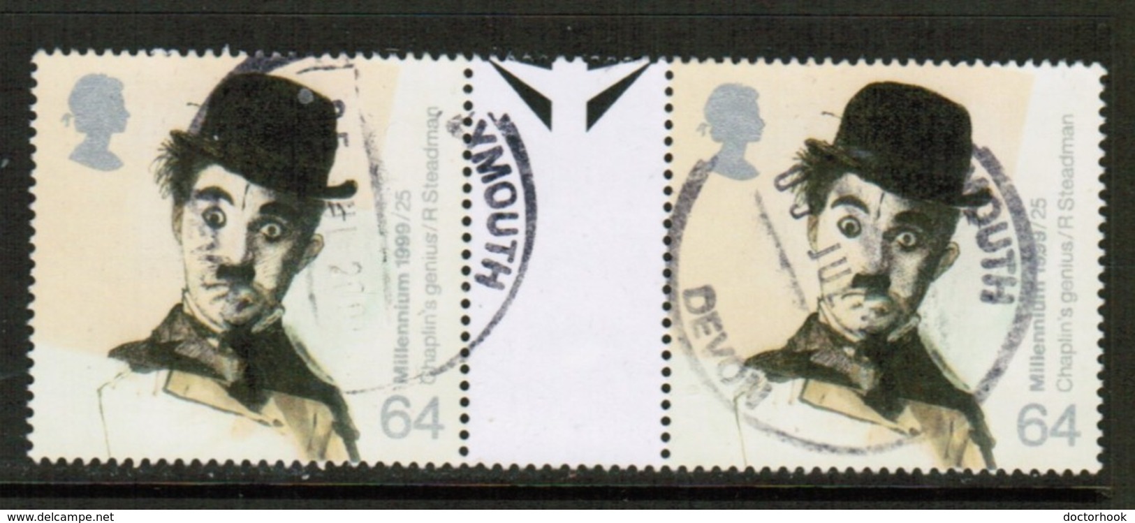 GREAT BRITAIN  Scott # 1862 VF USED GUTTER PAIR  (Stamp Scan # 526) - Gebraucht