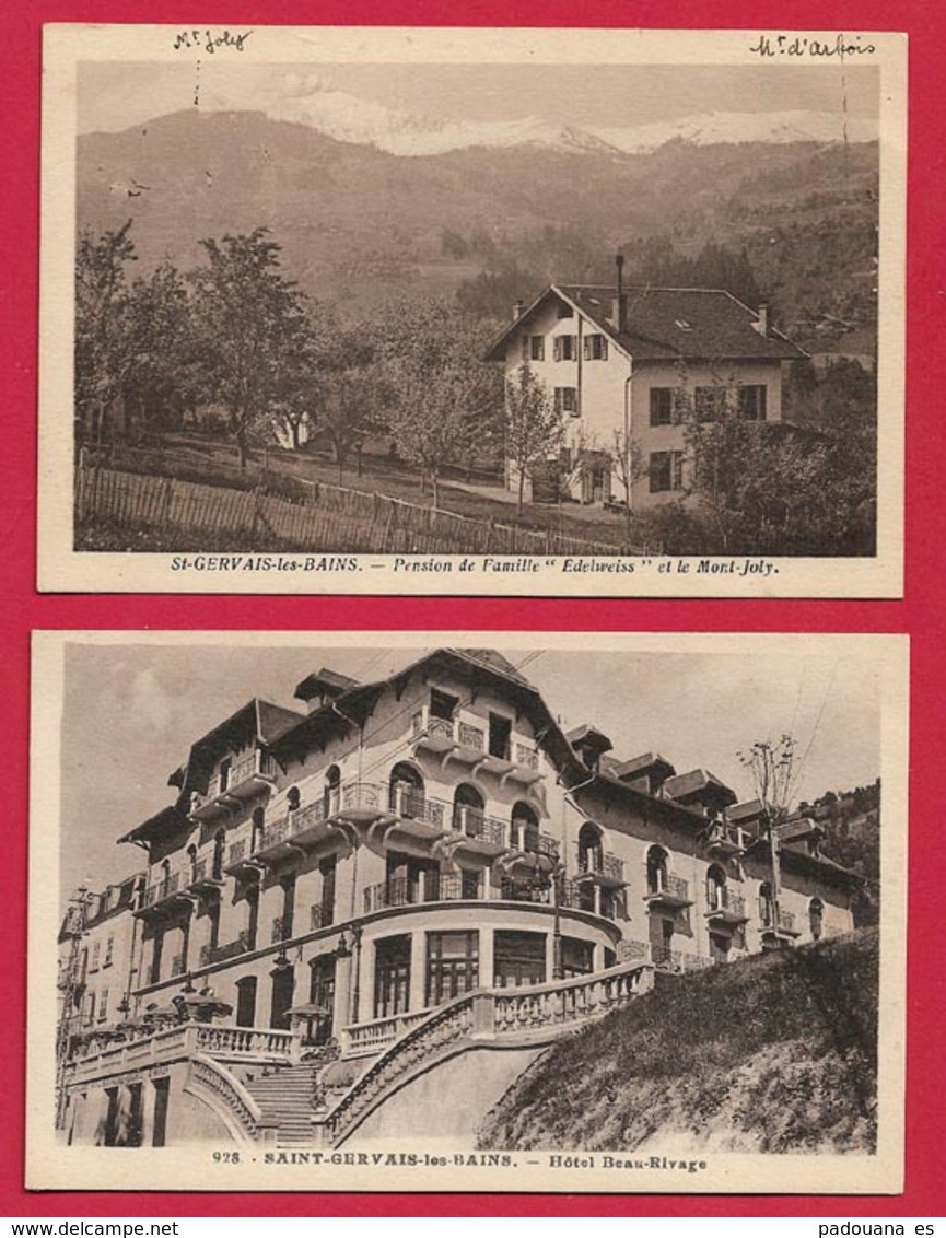 AE859 74 SAINT GERVAIS LES BAINS  2 CARTES POSTALES ANNEES 1940.. - Saint-Gervais-les-Bains