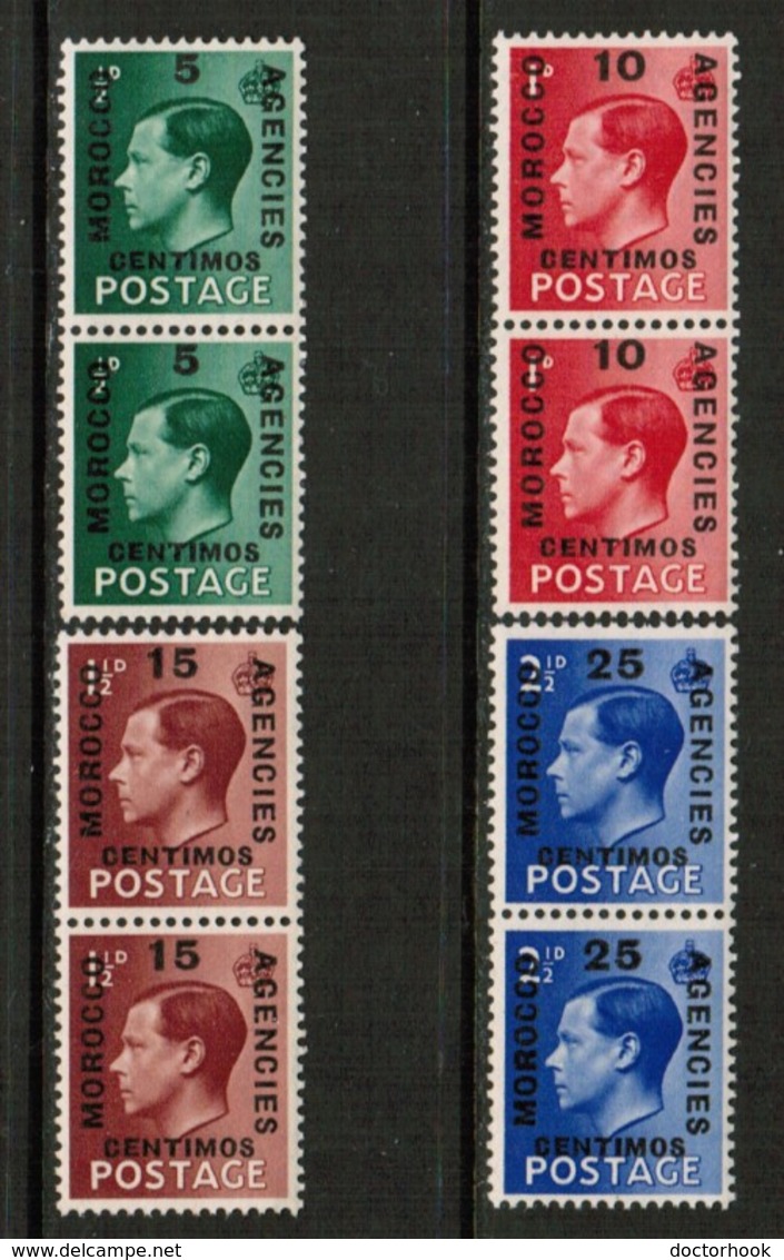 GREAT BRITAIN---Offices In Morocco  Scott # 78-81** VF MINT NH PAIRS  (Stamp Scan # 526) - Morocco Agencies / Tangier (...-1958)