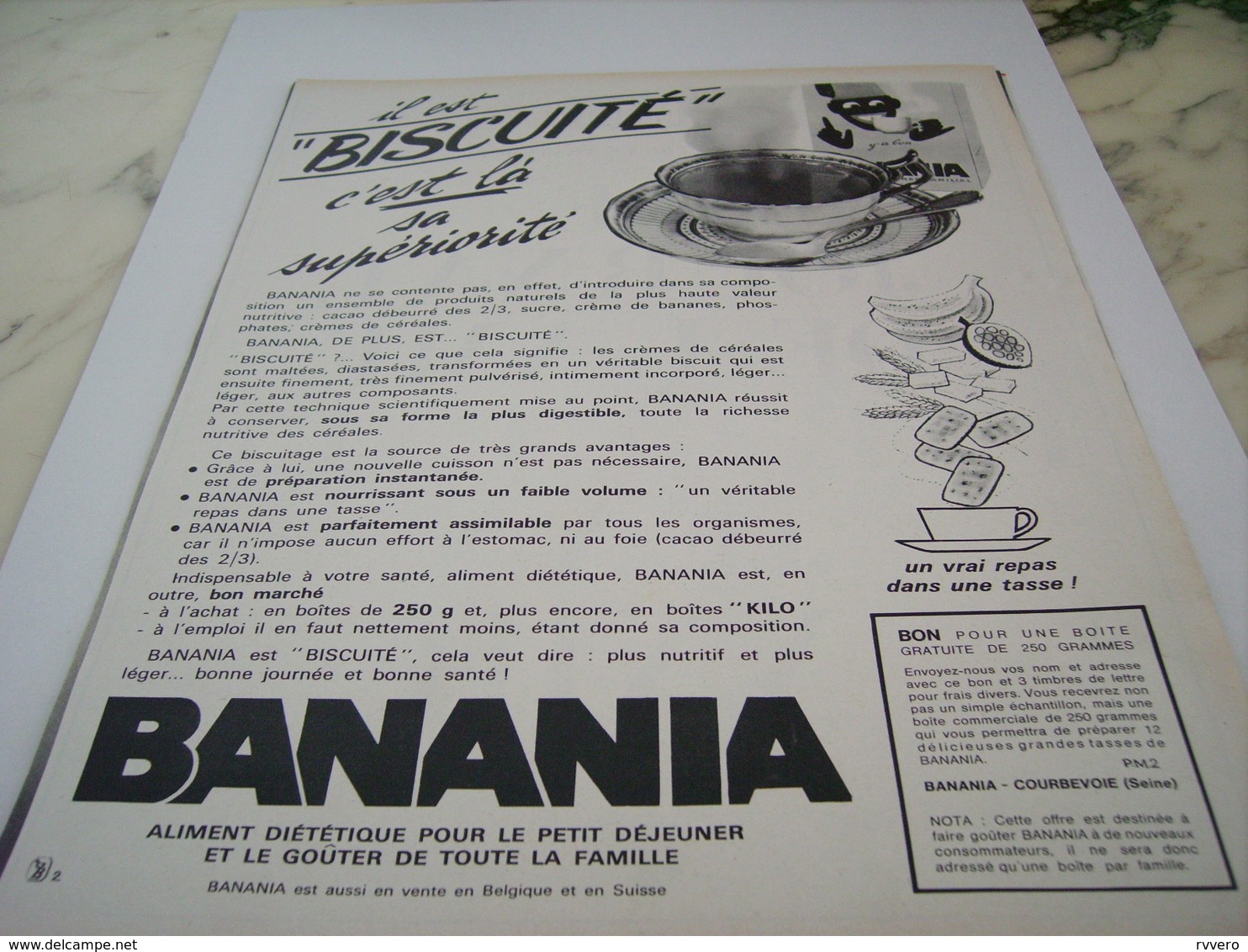 ANCIENNE PUBLICITE IL EST BISCUITE  BANANIA  1964 - Affiches