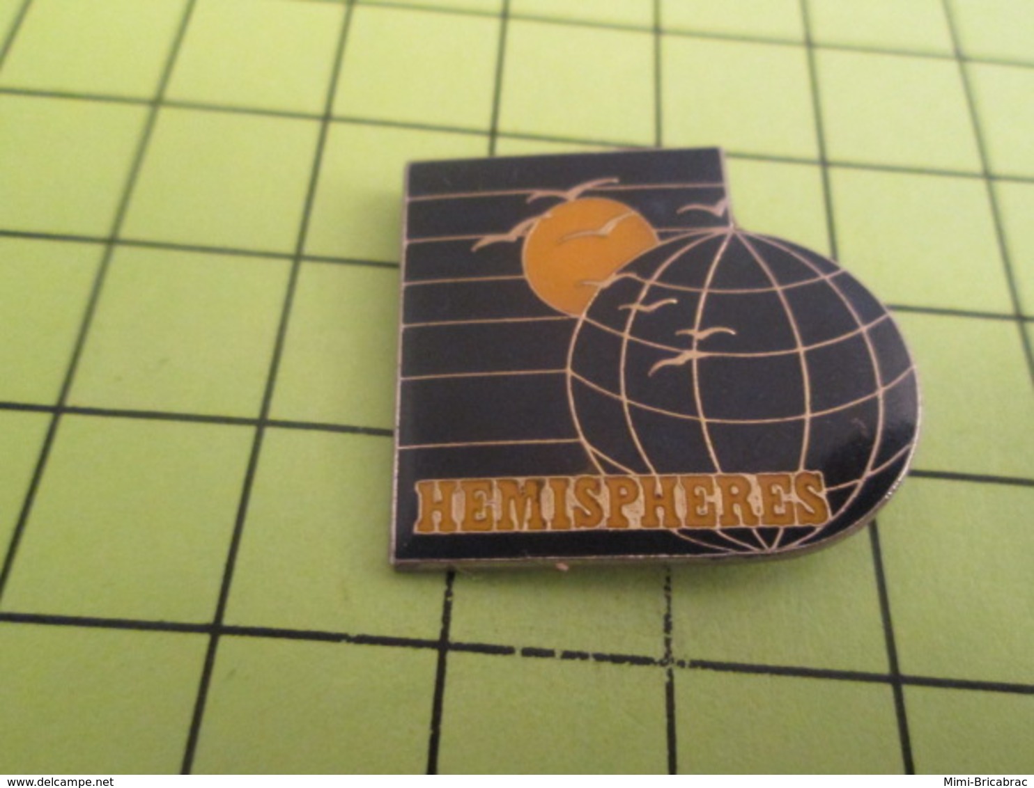 1018c PINS PIN'S / Beau Et Rare : Thème ESPACE / LA TERRE ET LA LUNE HEMISPHERES - Espace