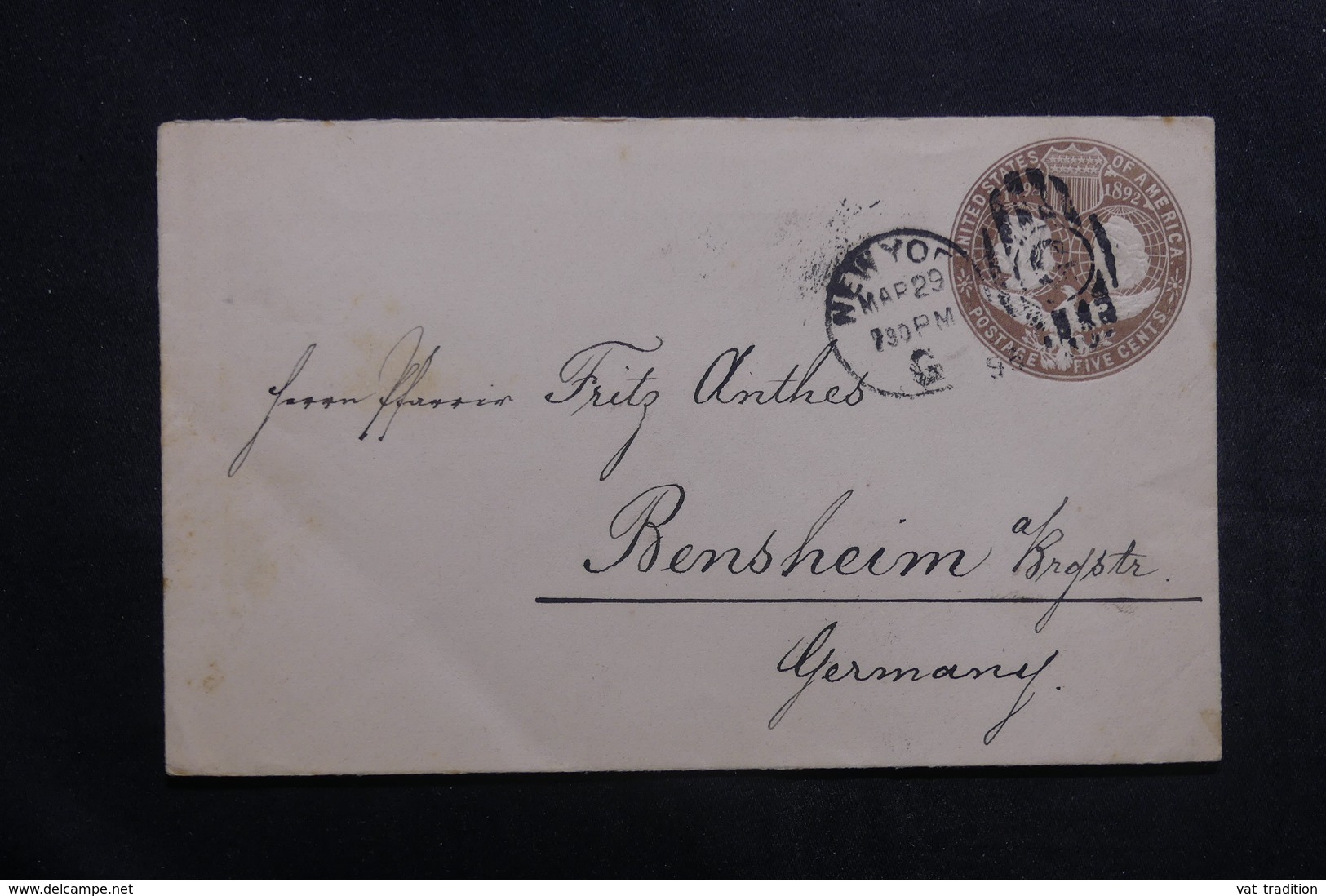 ETATS UNIS - Entier Postal De New York En 1895 Pour L 'Allemagne - L 40033 - ...-1900