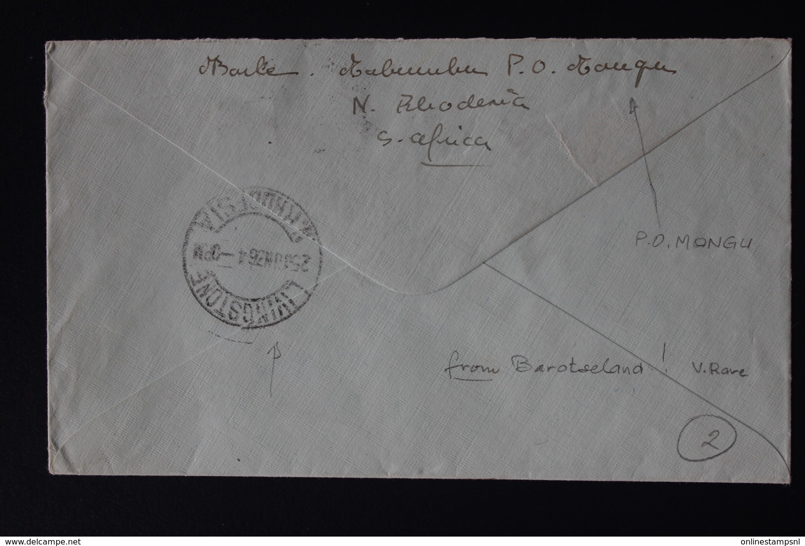 NORTHERN RHODESIA COVER P.O. MONGU LEALUI PROTECTORATE BAROTSELAND RR TO LAUSANNE 18-6-1936 SG 6 - Nordrhodesien (...-1963)