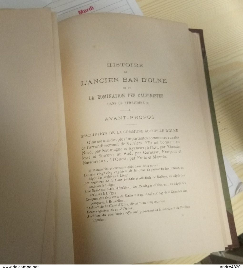 J. Stouren - Histoire De L'ancien Ban D'Olne Et De La Domination Des Calvinistes Dans Ce Territoire - Belgio