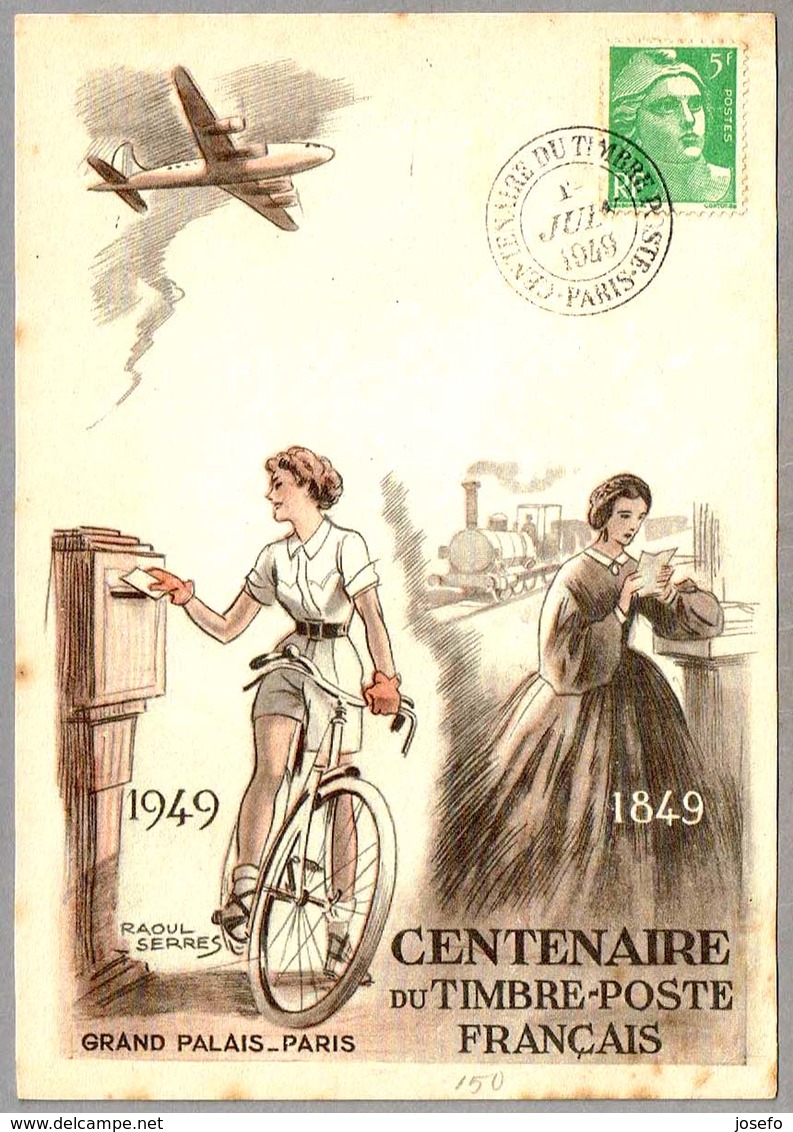 CENTENARIO DEL SELLO - Centenary Of Stamp - Centenaire Du Timbre. Paris 1949 - Correo Postal