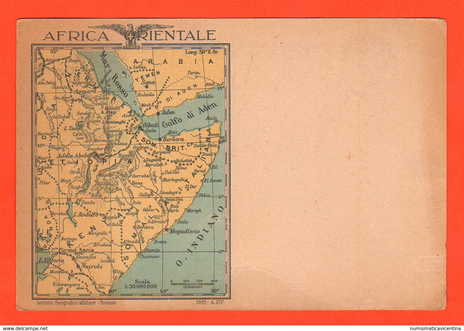 Franchigia AOI Posta Militare Africa Orientale Somalia 1935 Cartolina Postale - Militaria