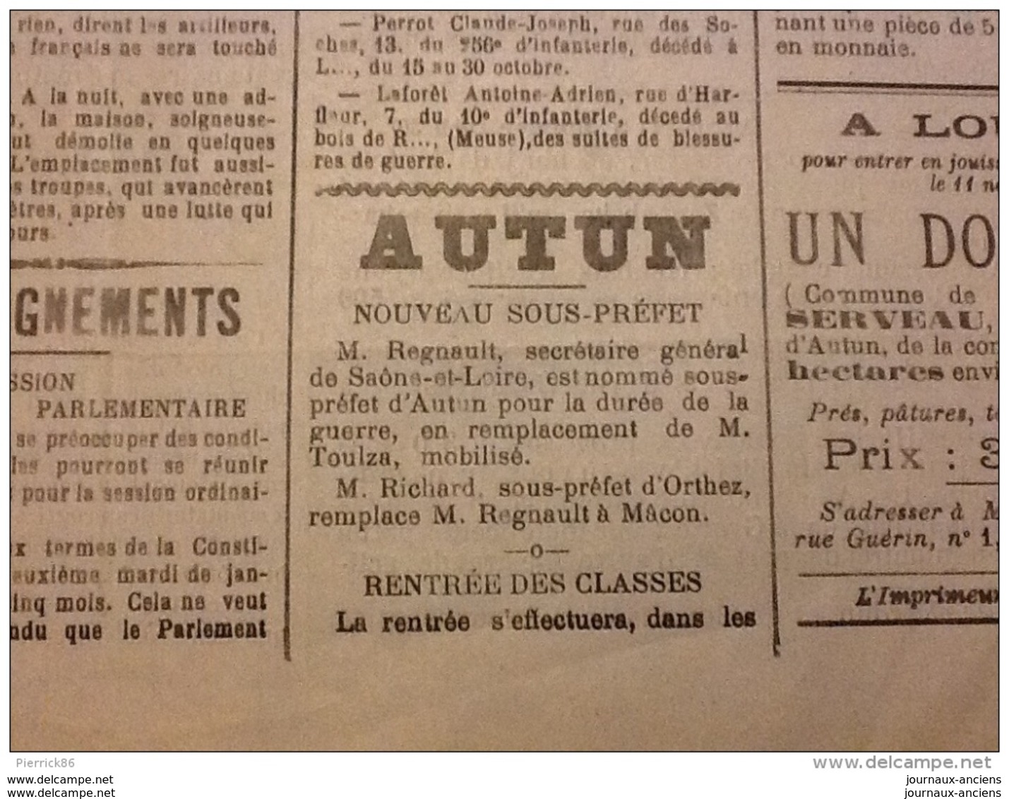 WW1 LA MORVAN RÉPUBLICAIN Du 5 Janvier 1915 Cuirassé Anglais / Pologne / Misère De Guerre / Cheminots / AUTUN - Français