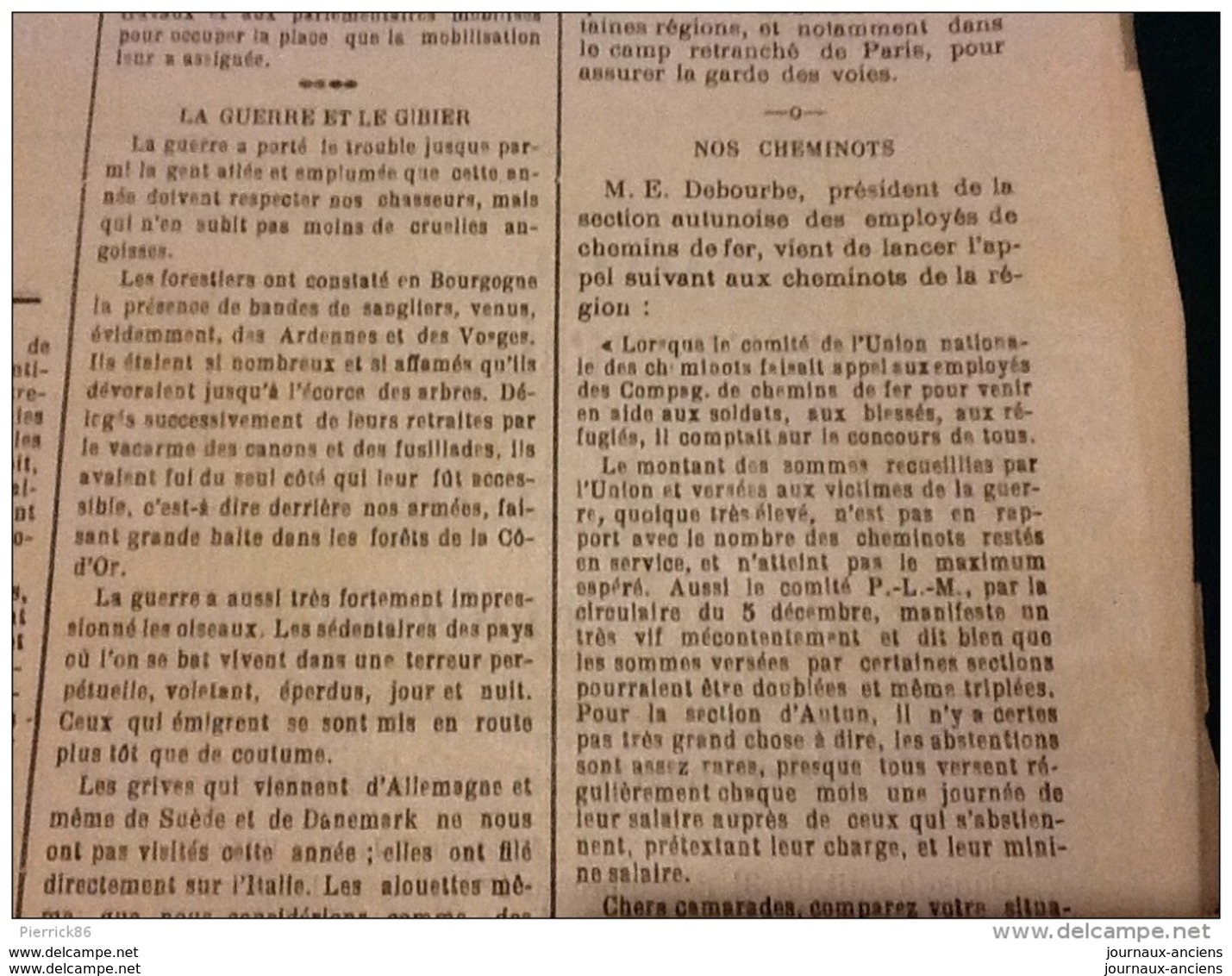 WW1 LA MORVAN RÉPUBLICAIN Du 5 Janvier 1915 Cuirassé Anglais / Pologne / Misère De Guerre / Cheminots / AUTUN - Français