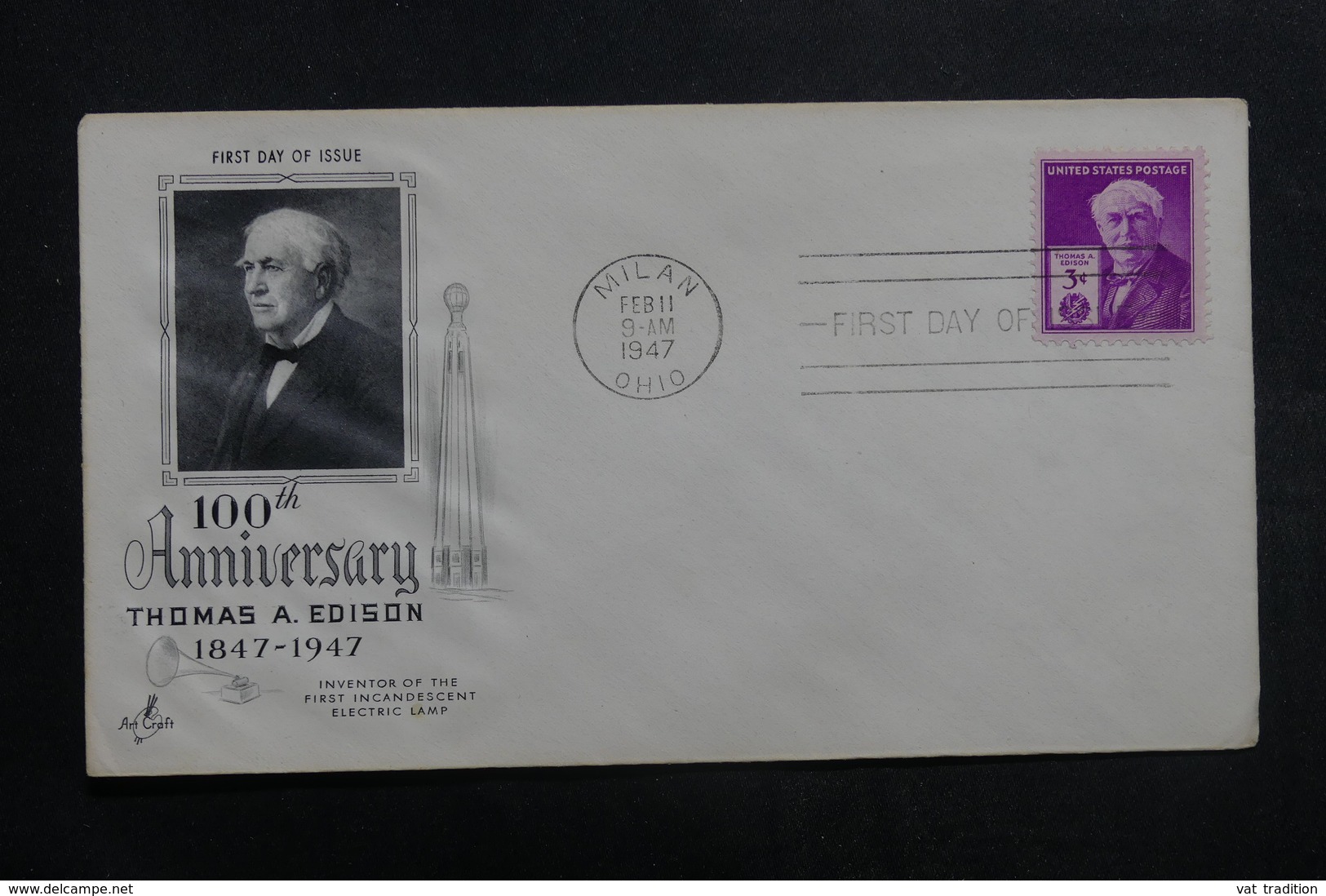 ETATS UNIS - Enveloppe FDC En 1947 - Thomas E. Edison - L 40055 - 1941-1950