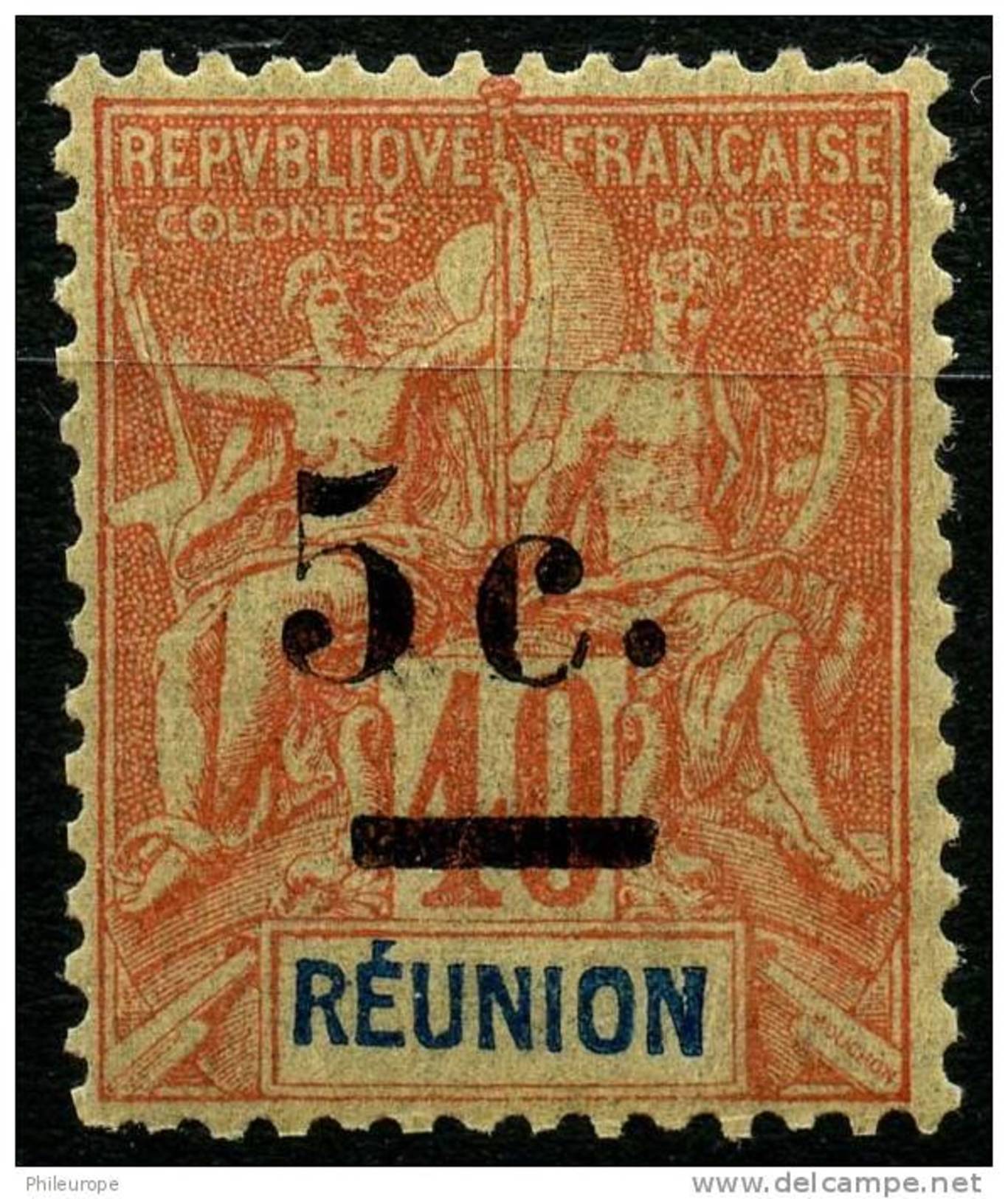 Reunion (1901) N 52 * (charniere) - Neufs