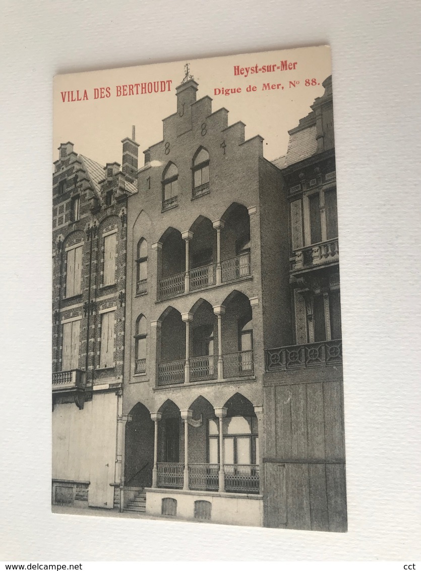 Heistb  Heyst  Villa Des Berthoudt  Digue De Mer N° 88 - Heist