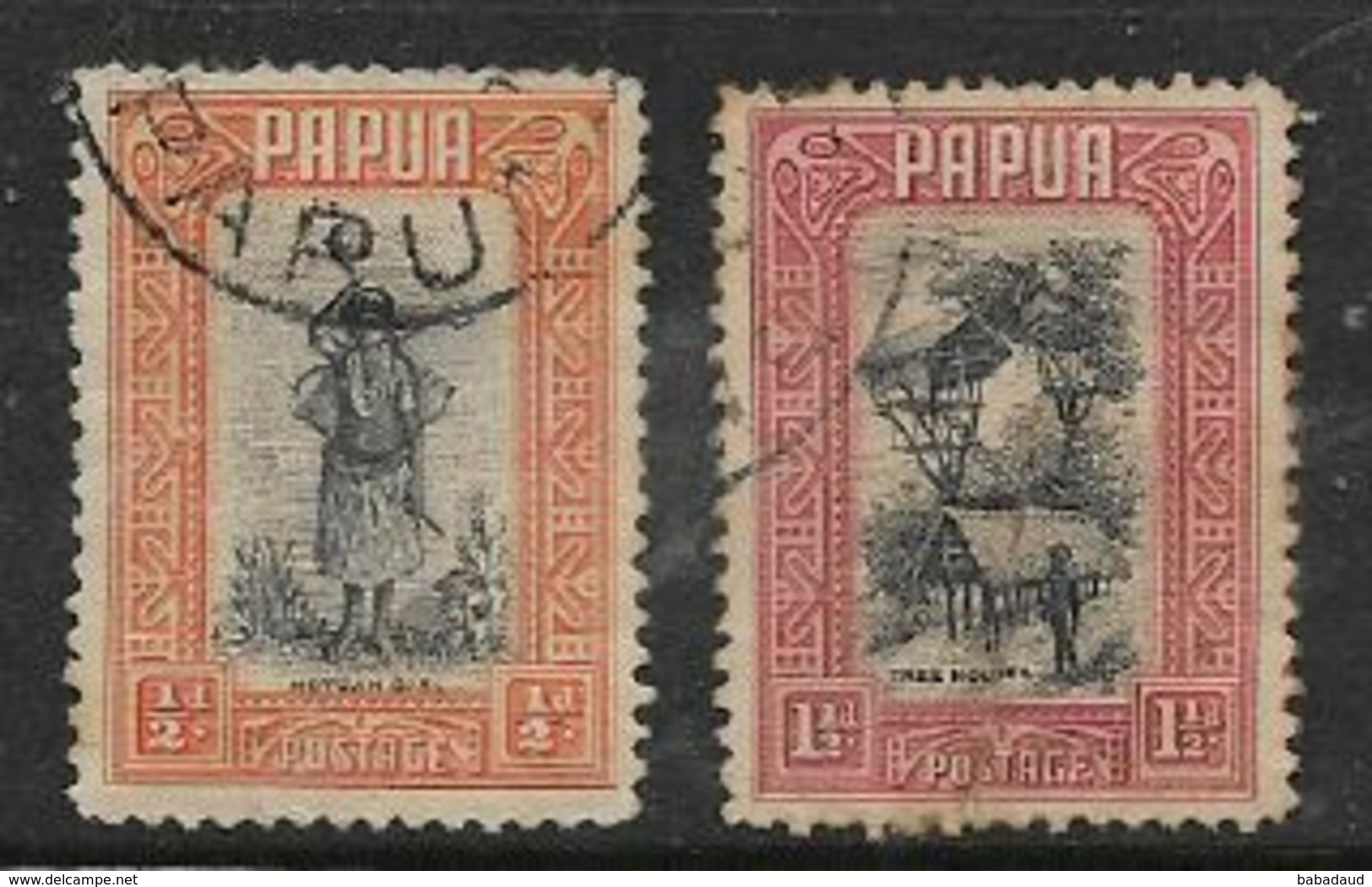 Papua, GVR, 1932, Pictorial Definitives, 1/2d, 1 1/2d, Used - Papua New Guinea