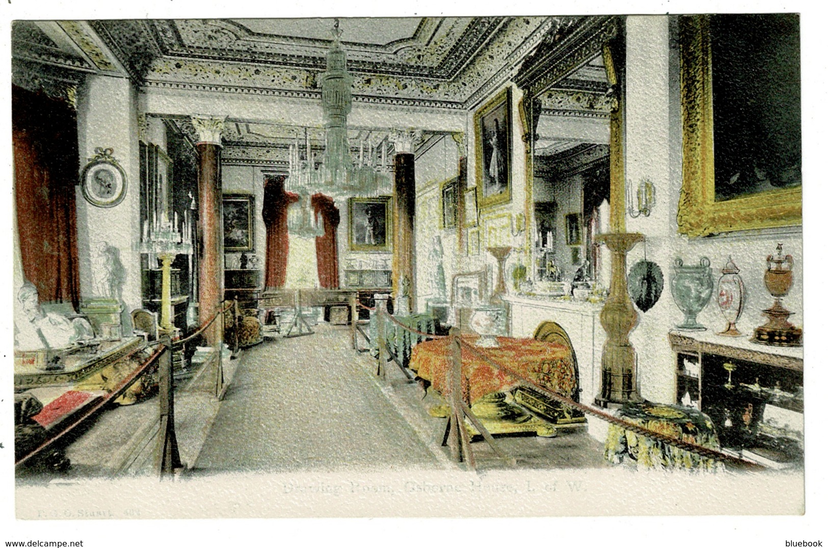 Ref 1323 - Early FGO F.G.O. Stuart Postcard - Drawing Room Osborne House Isle Of Wight - Cowes