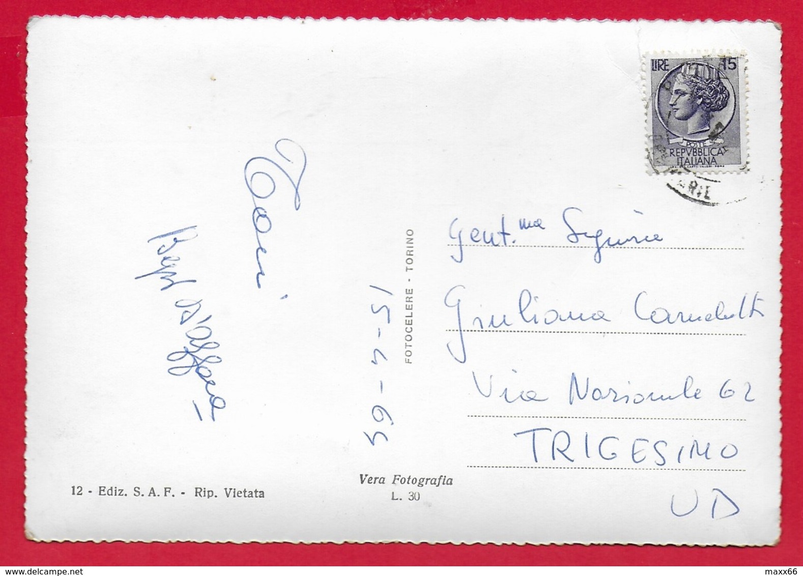 CARTOLINA VG ITALIA - S. ANTONIO DA PADOVA - Effigie Del Santo - FOTOCELERE TORINO - 10 X 15 - 1964 - Santi