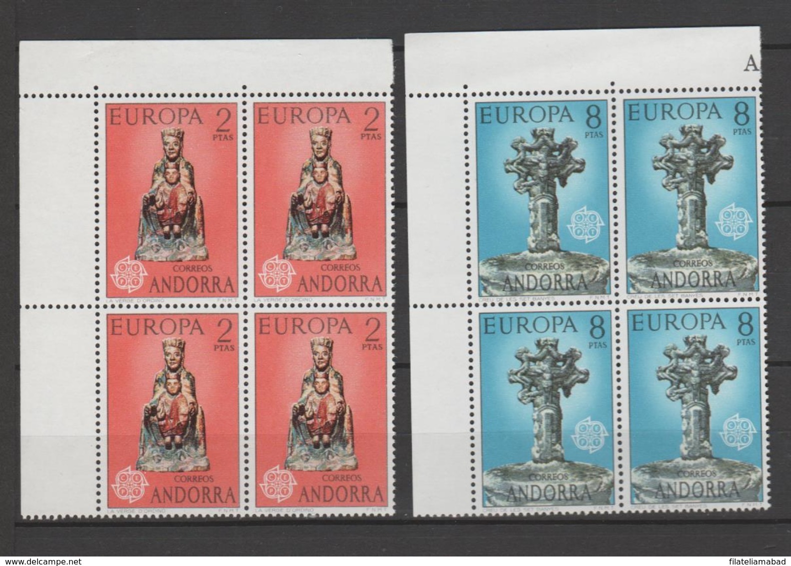 ANDORRA CORREO ESPAÑOL ESTOS SELLOS EN BLOQUE DE 4 O SIMILARES SIN CHARNELA (L.B.4.1) - Unused Stamps