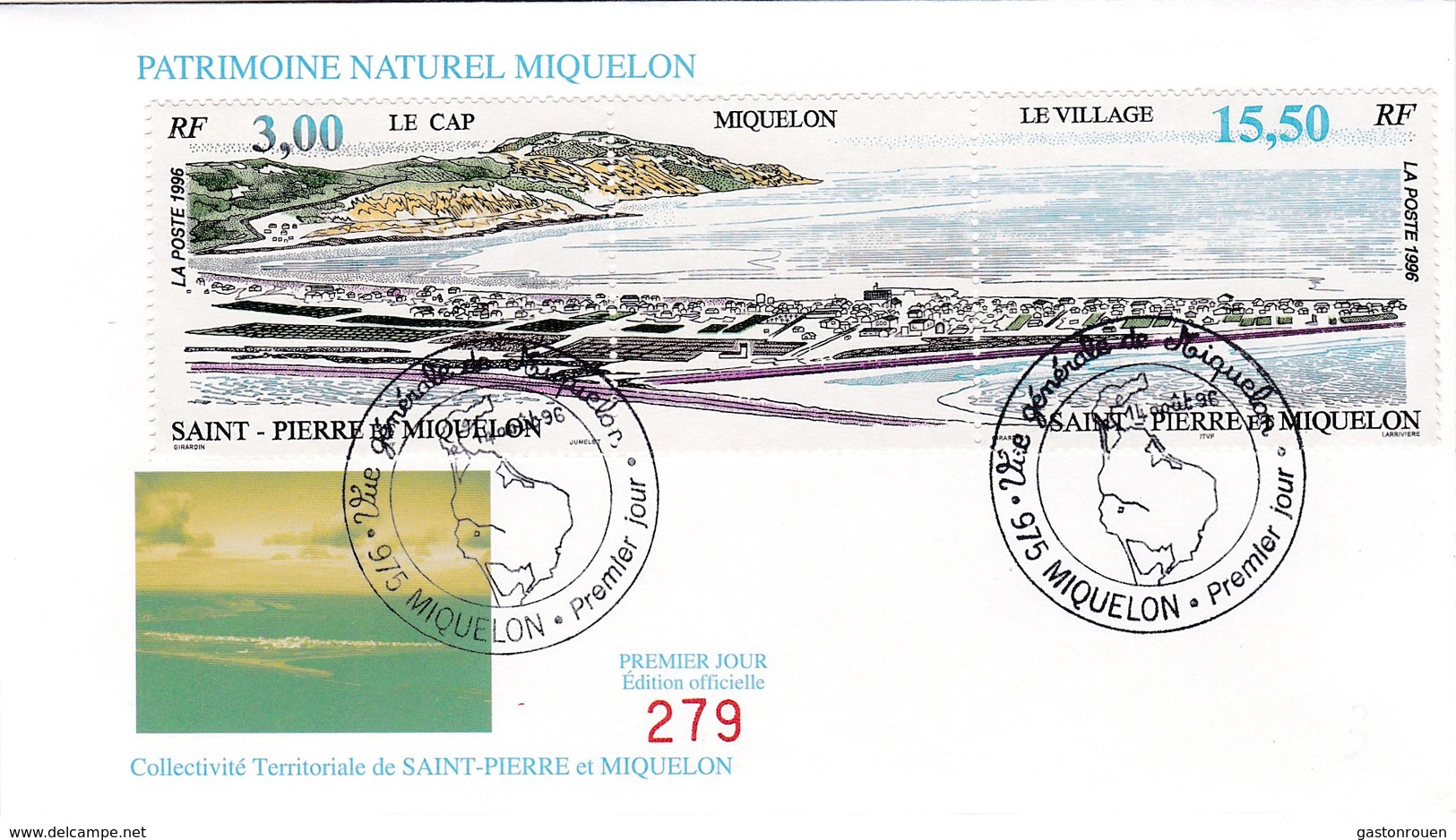 FDC PREMIER JOUR  Saint-Pierre Et Miquelon 1996 640A Vue Générale De Miquelon - FDC