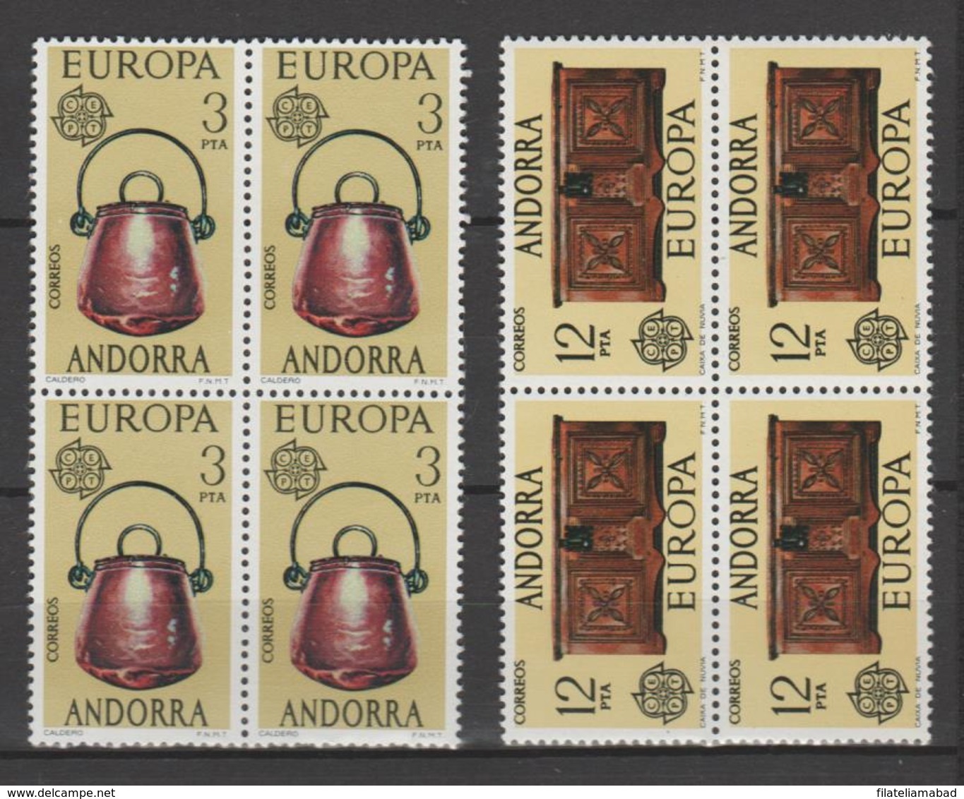 ANDORRA CORREO ESPAÑOL ESTOS SELLOS EN BLOQUE DE 4 O SIMILARES SIN CHARNELA (L.B.4.1) - Nuevos