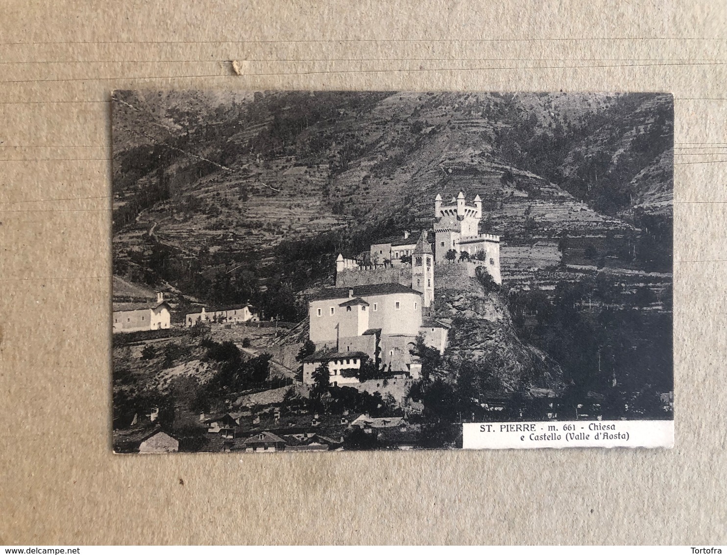 ST. PIERRE CHIESA E CASTELLO (VALLE D'AOSTA)  1938 - Altri & Non Classificati