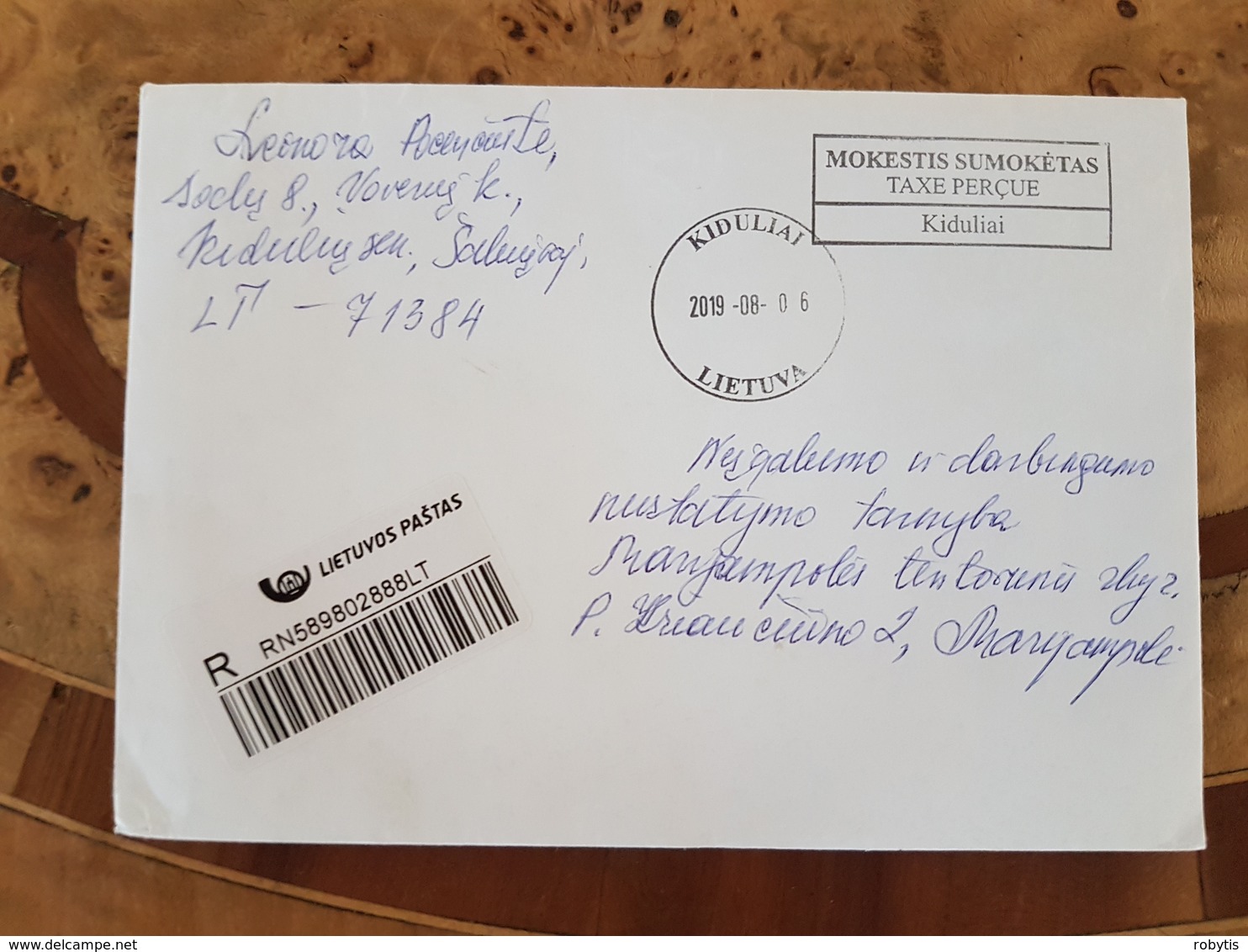 Lithuania Litauen Cover Sent From Kiduliai To Marijampolė 2019 TAXE PERCUE - Lituania