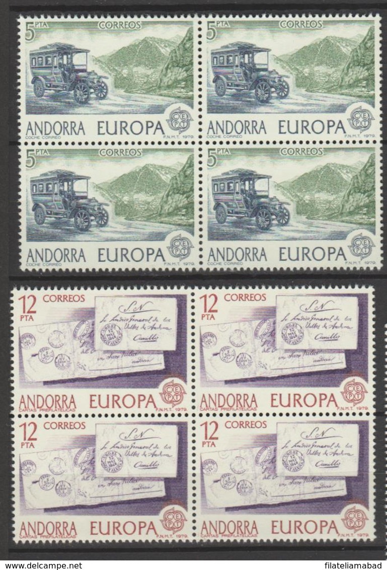 ANDORRA CORREO ESPAÑOL ESTOS SELLOS EN BLOQUE DE 4 O SIMILARES SIN CHARNELA (L.B.4.1) - Unused Stamps