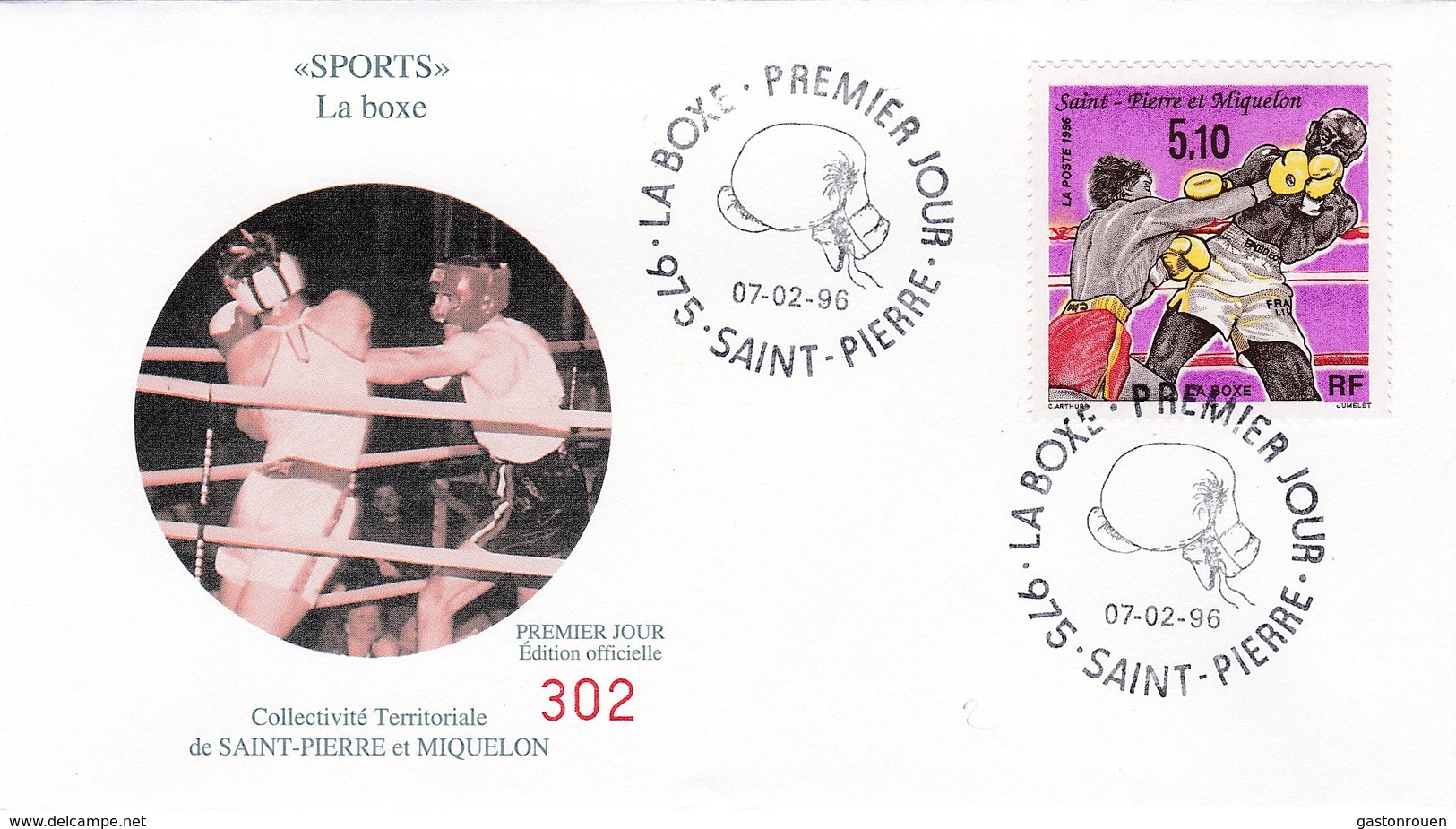 FDC PREMIER JOUR  Saint-Pierre Et Miquelon 1996 625 Sport Boxe - FDC