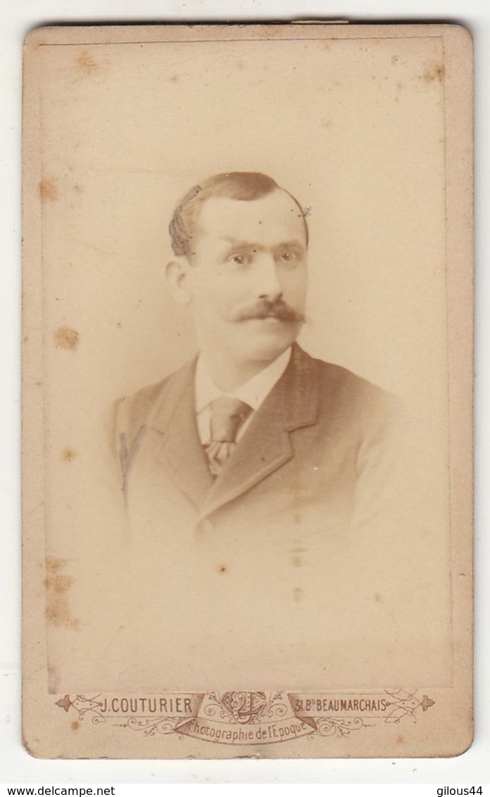 Portrait Photo Ancienne Sur Carton Studio Paris - Personnes Anonymes