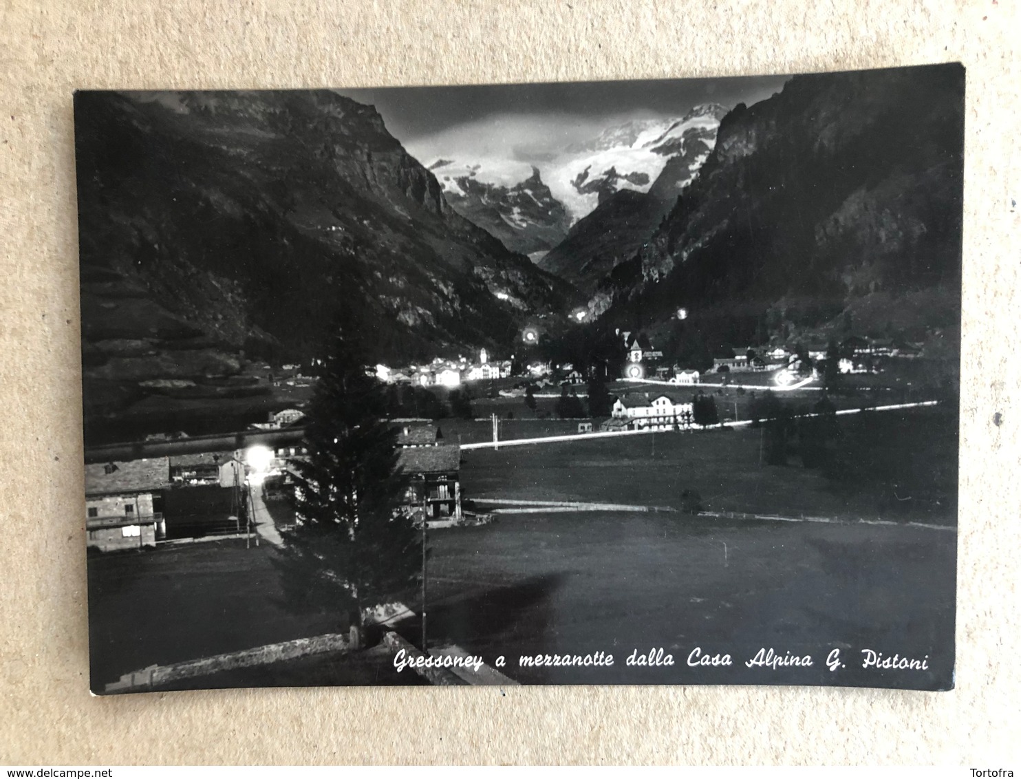 GRESSONEY A MEZZANOTTE DALLA CASA ALPINA G. PISTONI    1956 - Altri & Non Classificati